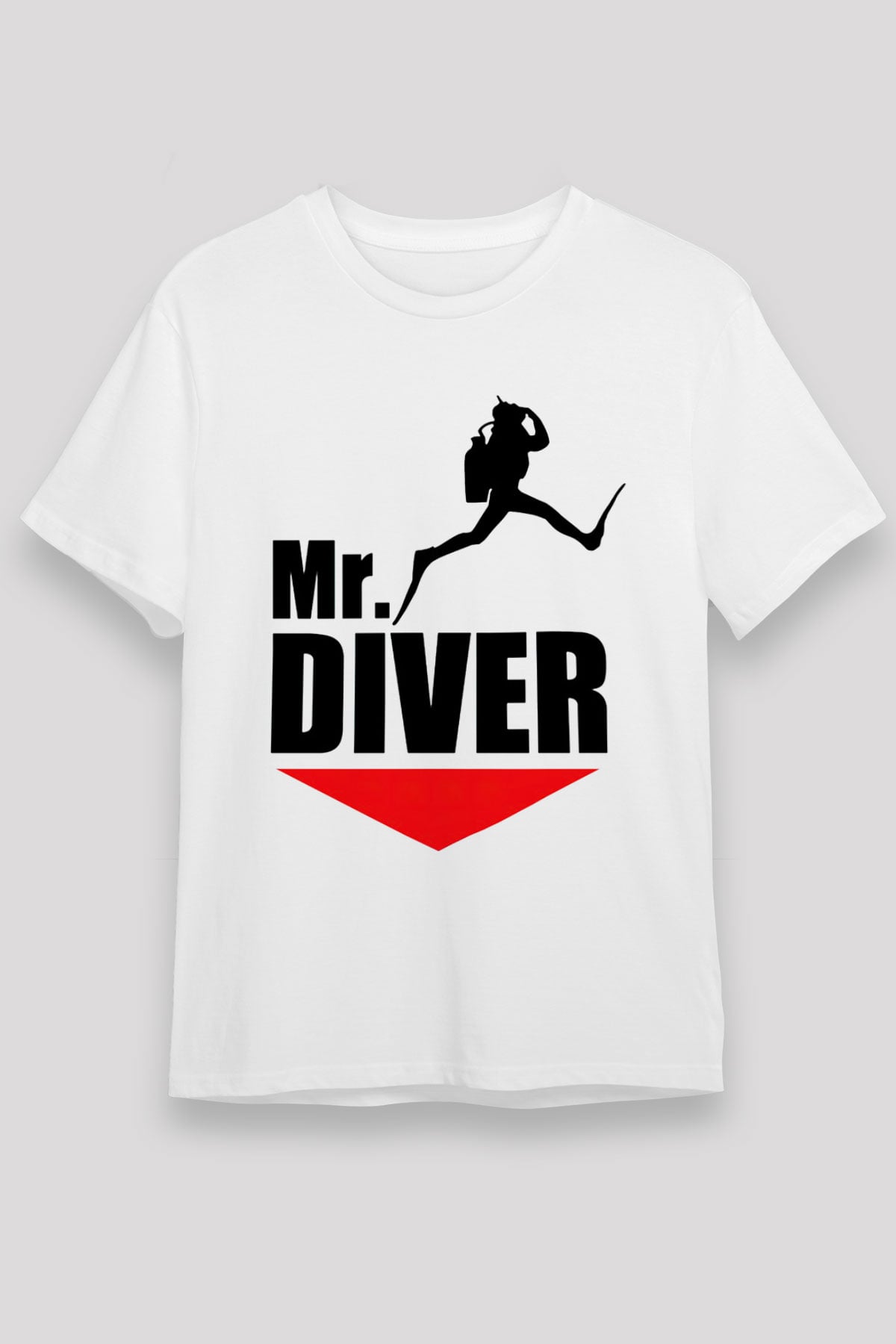 Dalgıç Beyaz Unisex Tişört T-Shirt - TişörtFabrikası