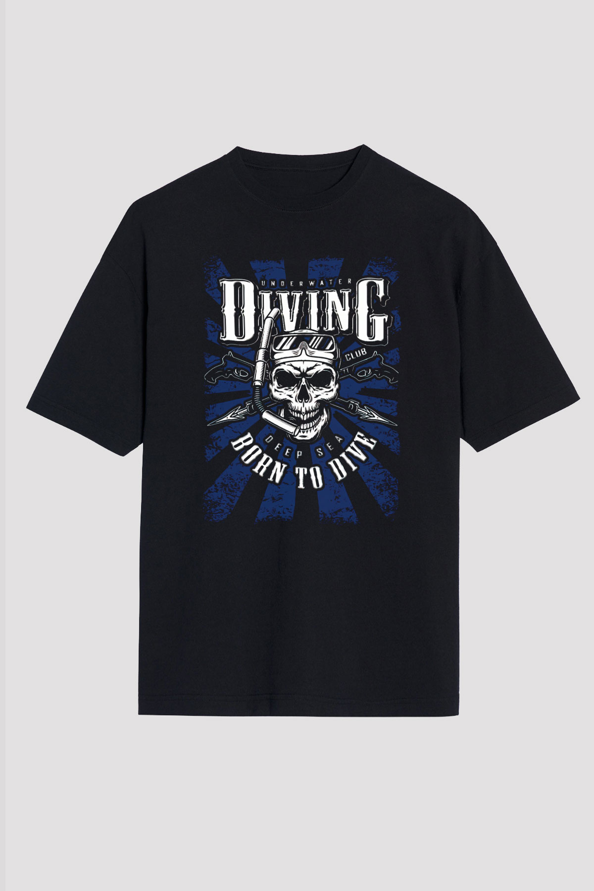 Dalgıç Siyah Unisex Tişört T-Shirt - TişörtFabrikası