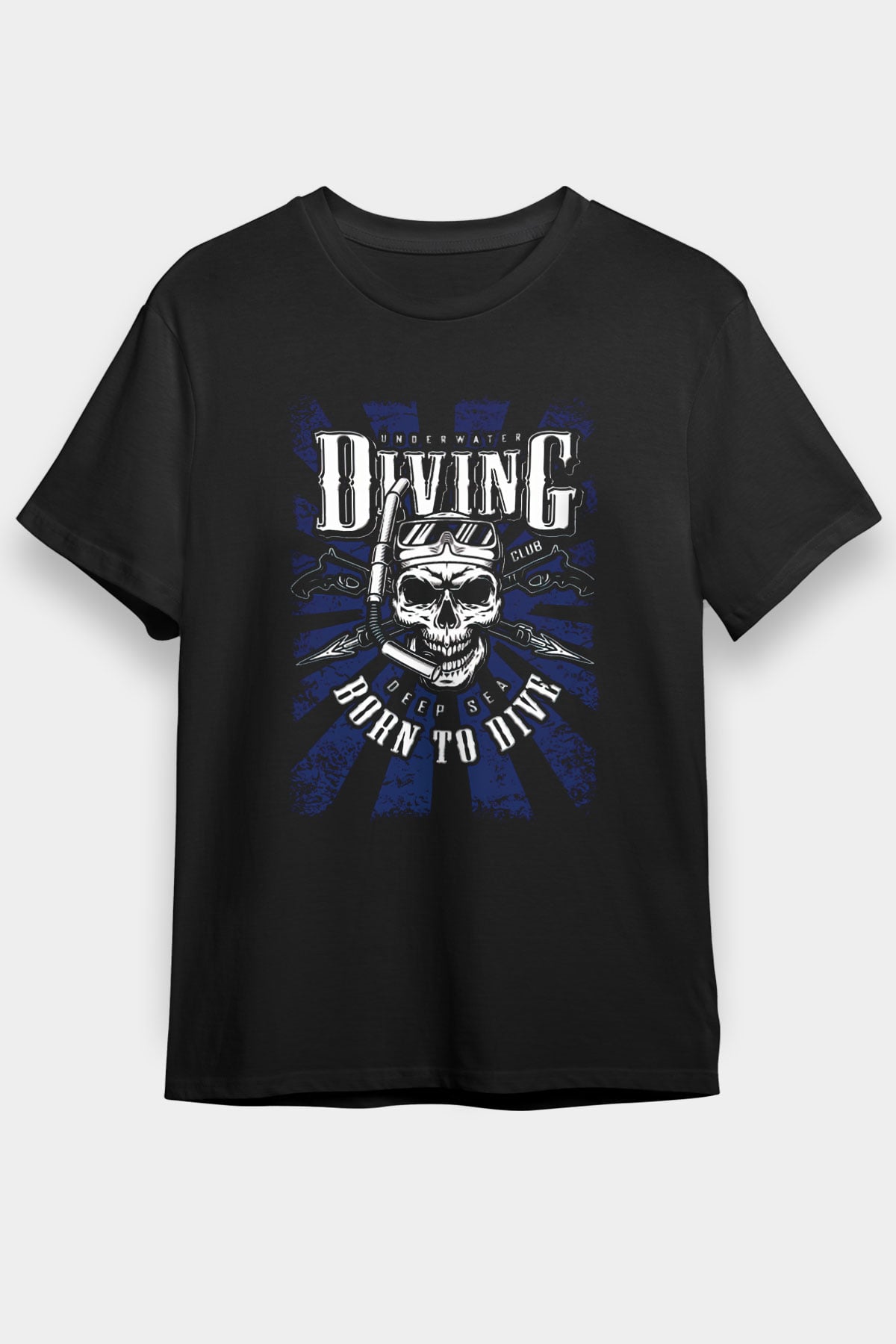 Dalgıç Siyah Unisex Tişört T-Shirt - TişörtFabrikası