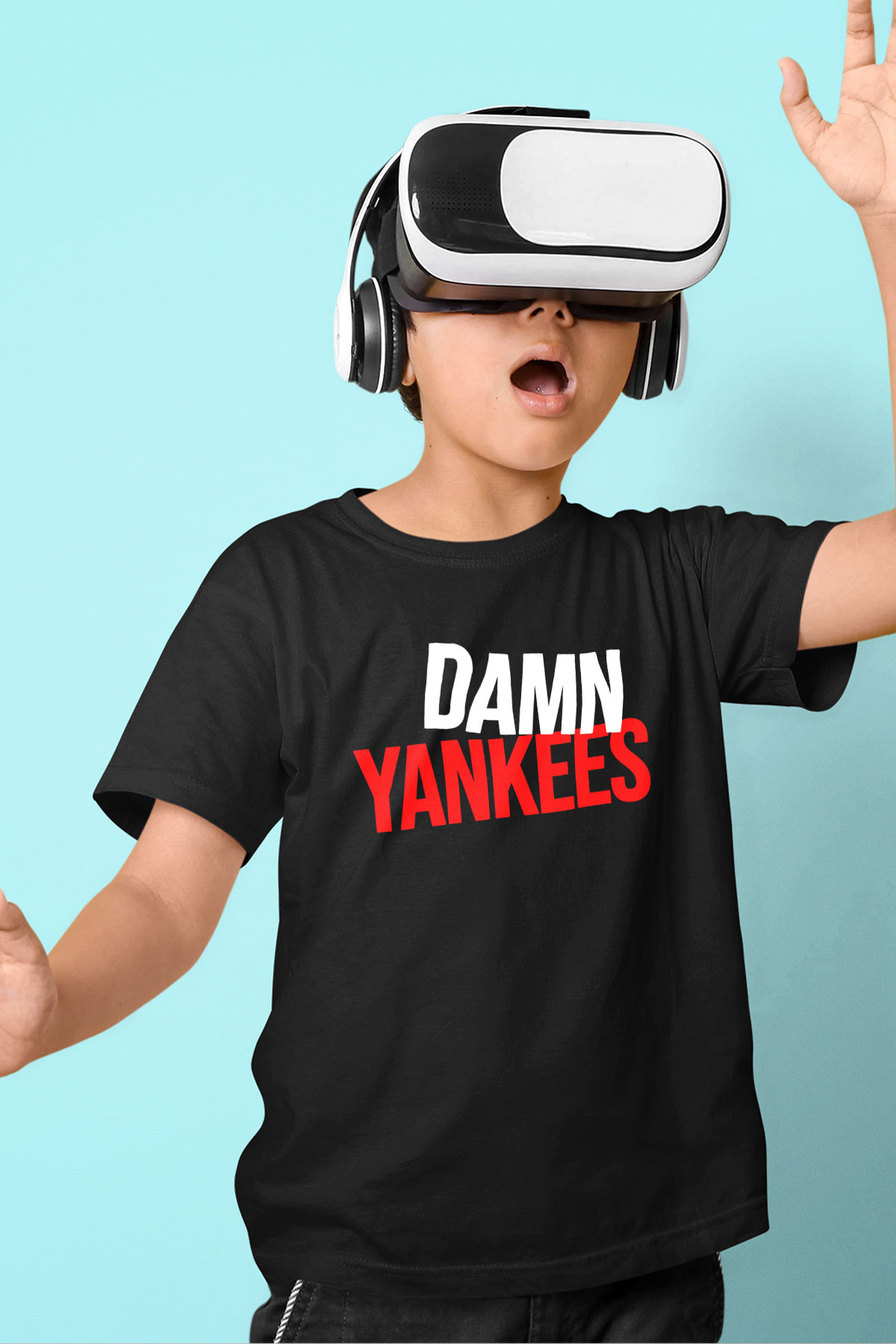 Damn Yankees Baskılı Siyah Unisex Çocuk Tişört