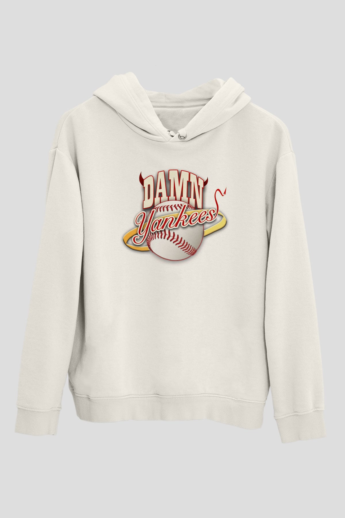 Damn Yankees Beyaz Unisex Kapüşonlu Sweatshirt