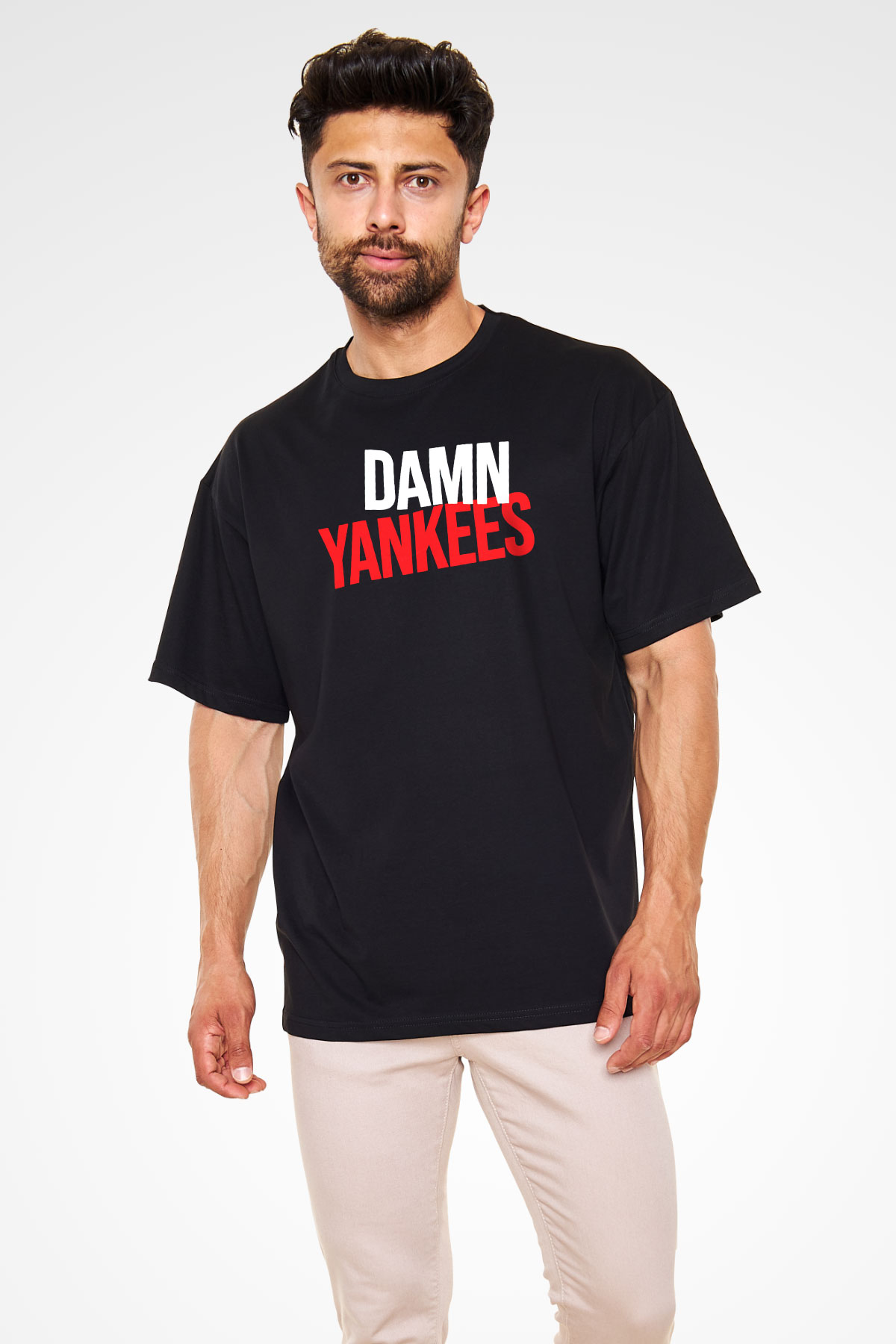 Damn Yankees Siyah Unisex Oversize Tişört T-Shirt