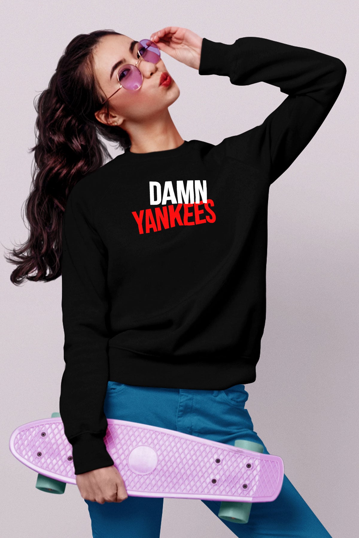 Damn Yankees Siyah Unisex Sweatshirt
