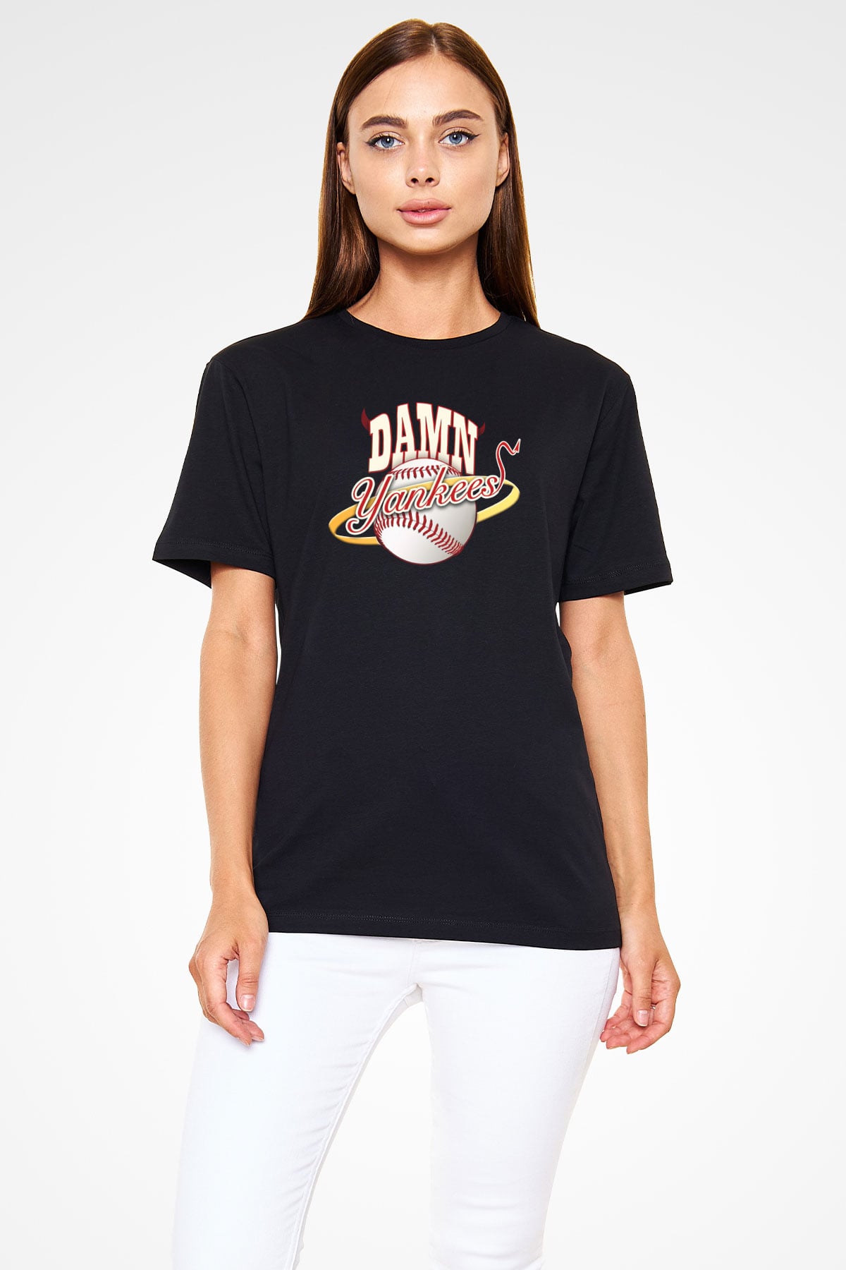 Damn Yankees Siyah Unisex Tişört T-Shirt - TişörtFabrikası