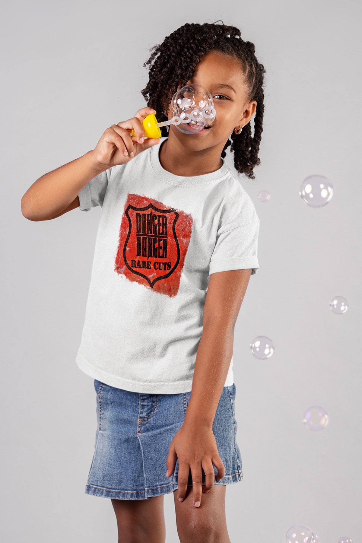 Danger Danger Baskılı Unisex Beyaz Çocuk Tişört