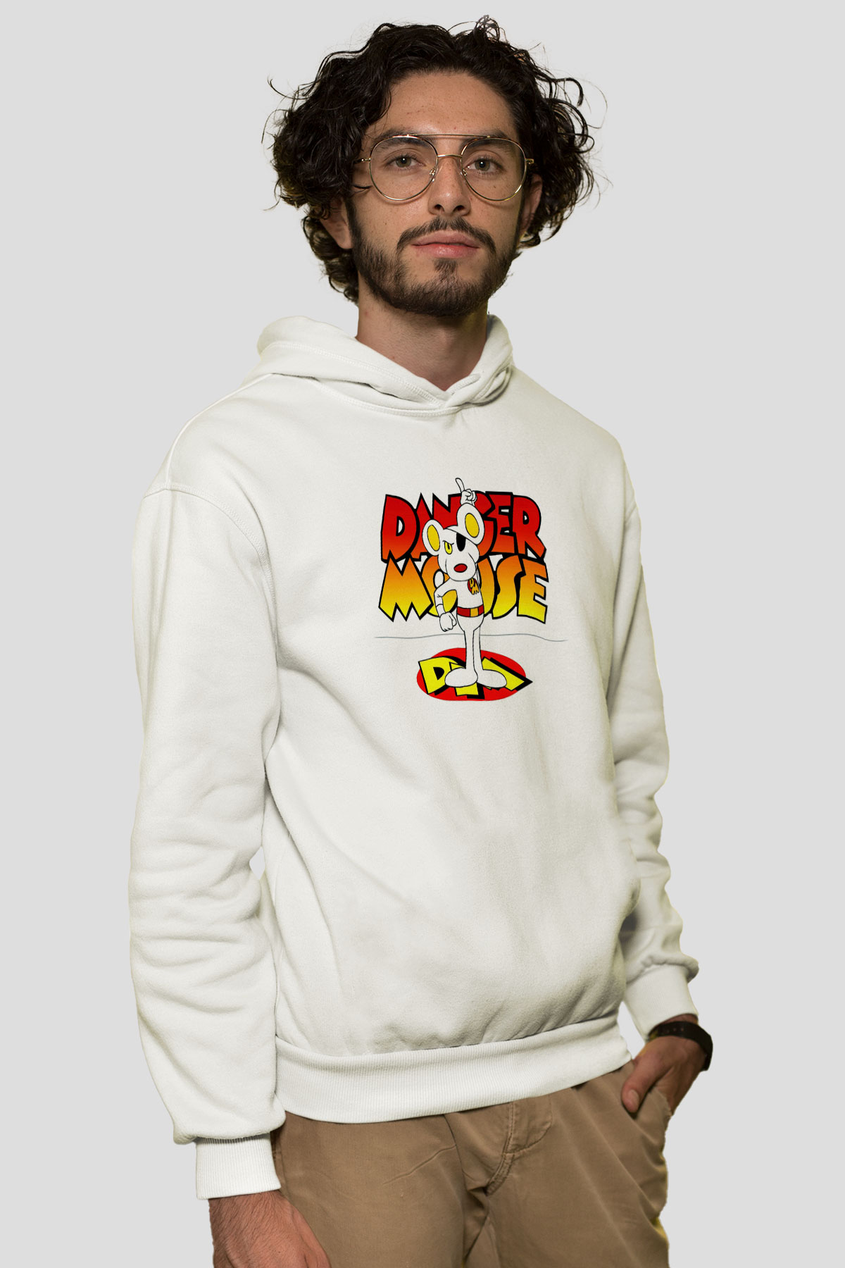 Danger Mouse Beyaz Unisex Hoodie
