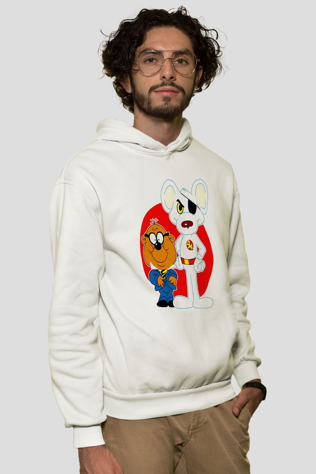Danger Mouse Beyaz Unisex Hoodie