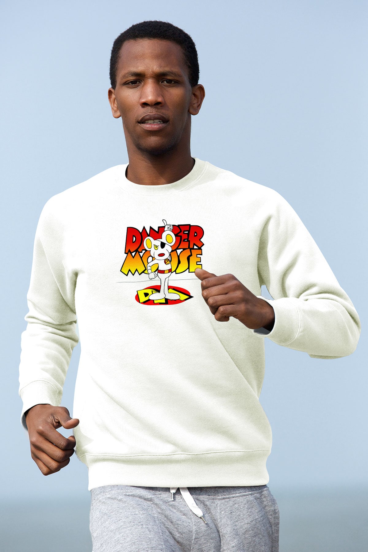 Danger Mouse Beyaz Unisex Sweatshirt