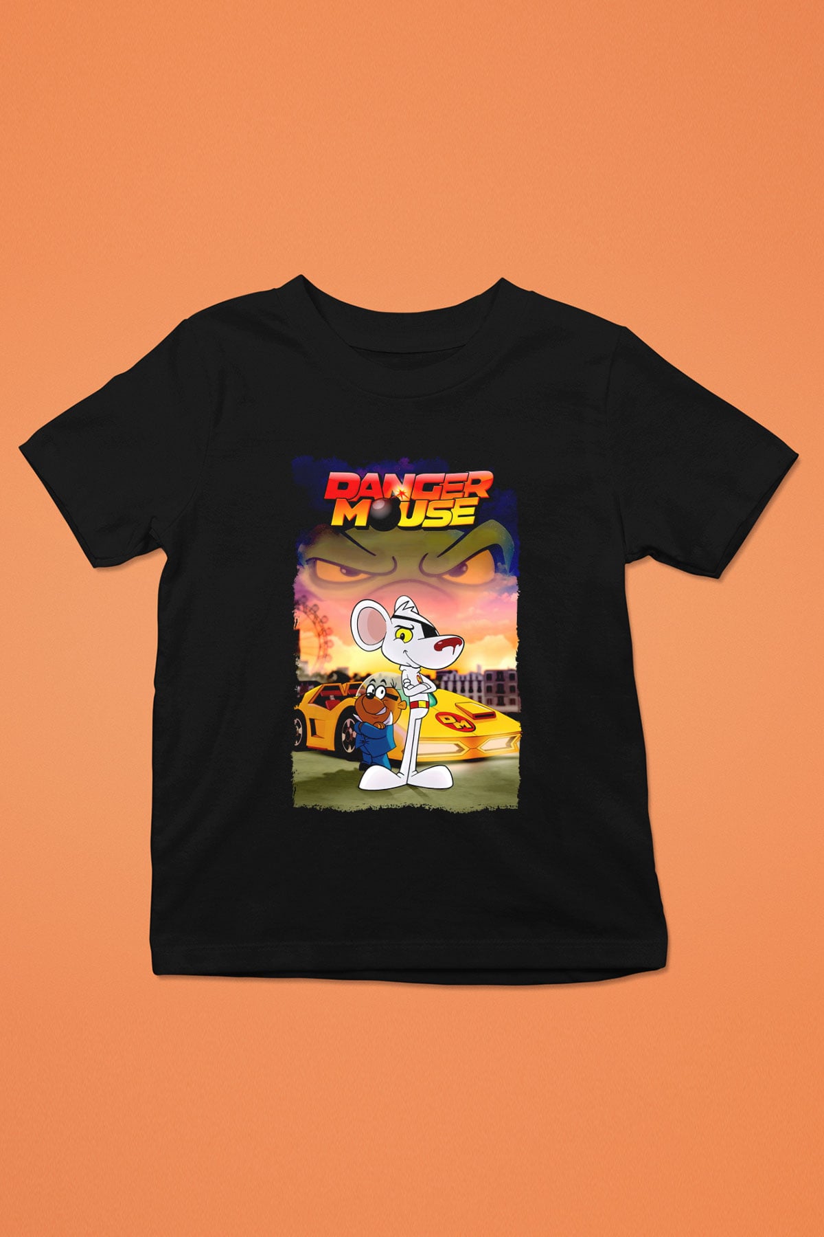 Danger Mouse Siyah Unisex  Çocuk Tişört