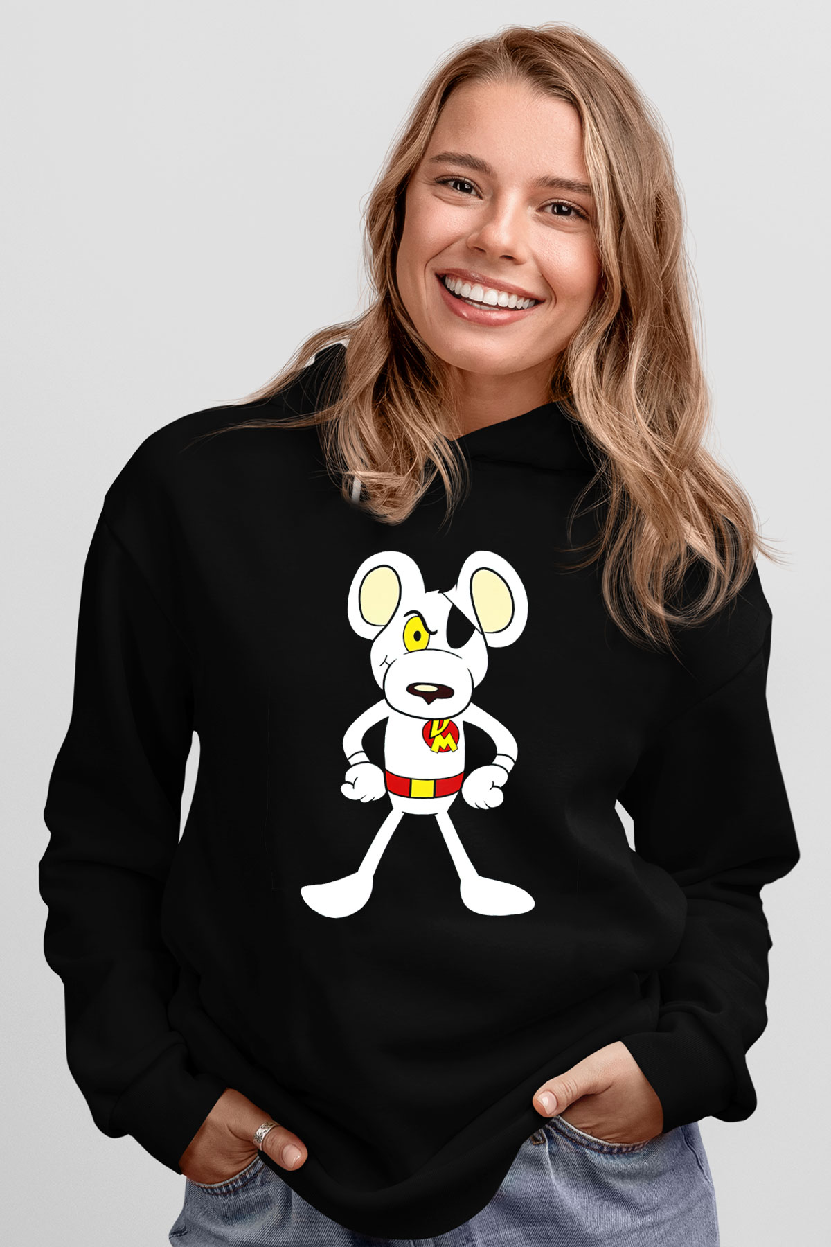 Danger Mouse Siyah Unisex Hoodie