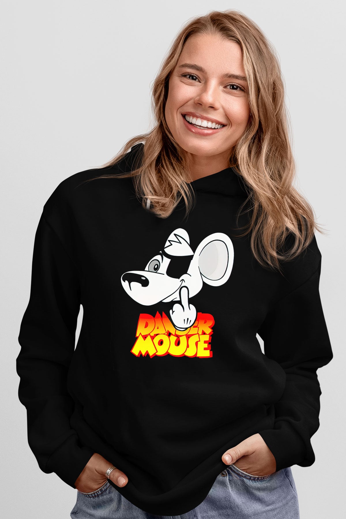 Danger Mouse Siyah Unisex Hoodie