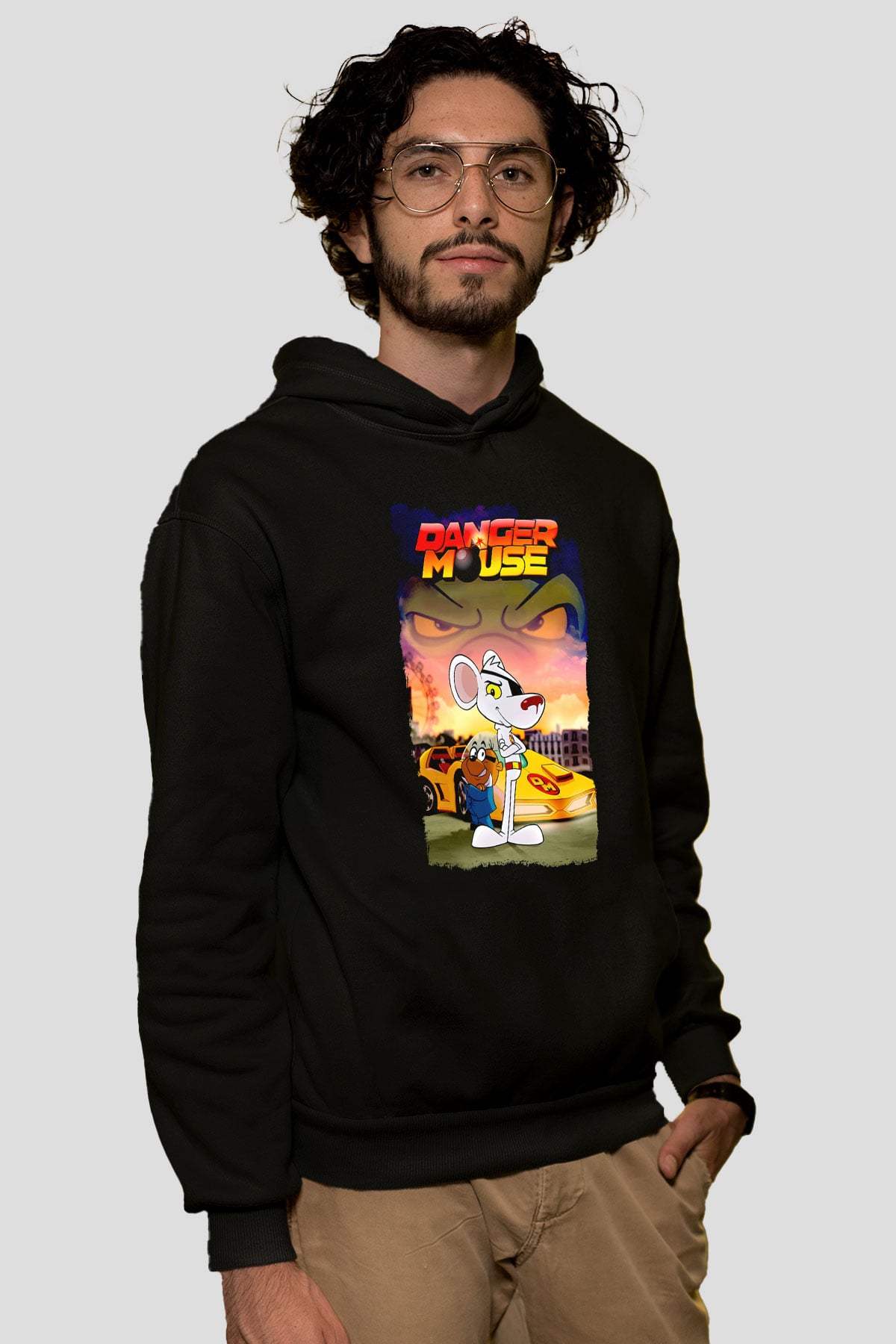 Danger Mouse Siyah Unisex Hoodie