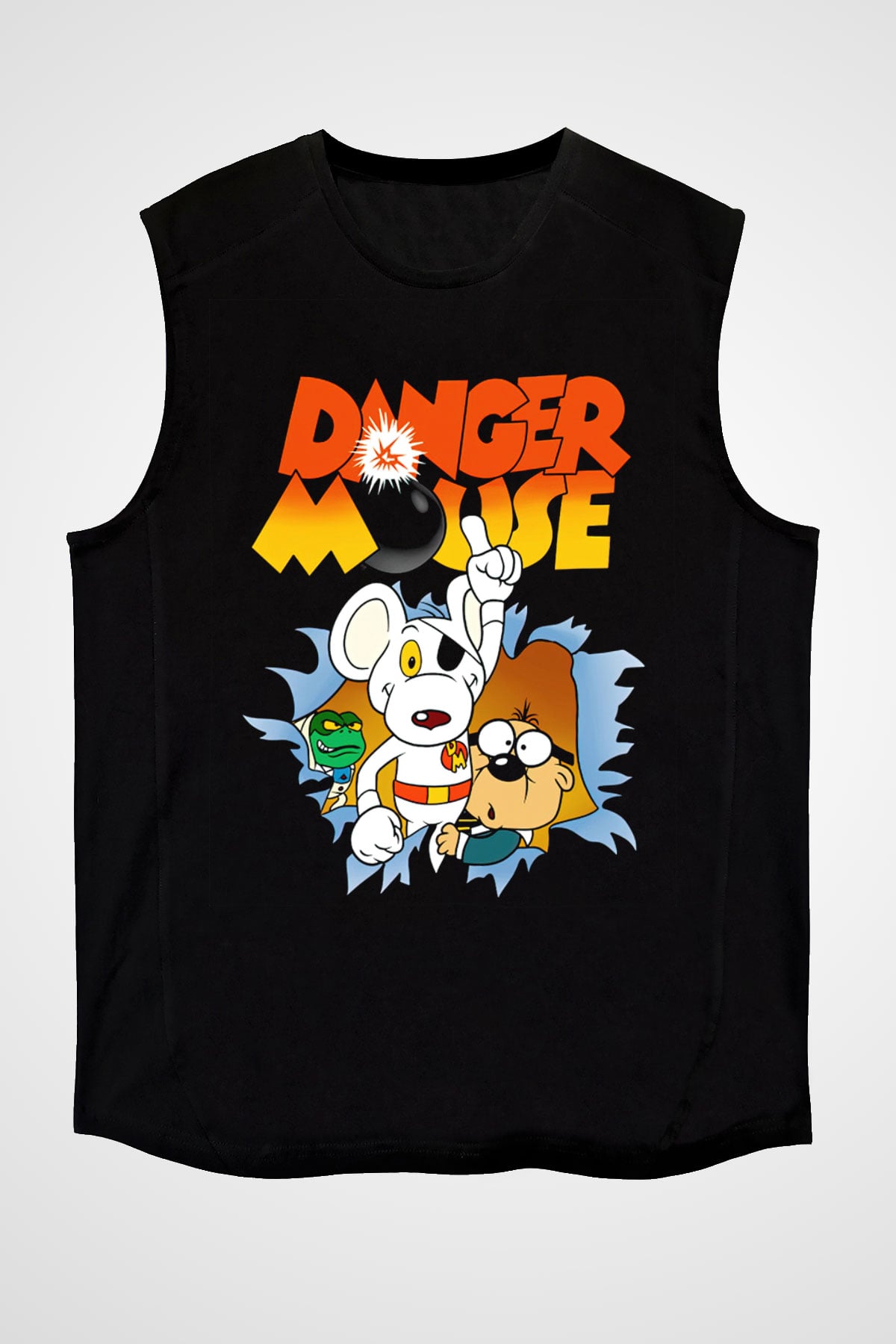 Danger Mouse Siyah Unisex  Kolsuz Tişört