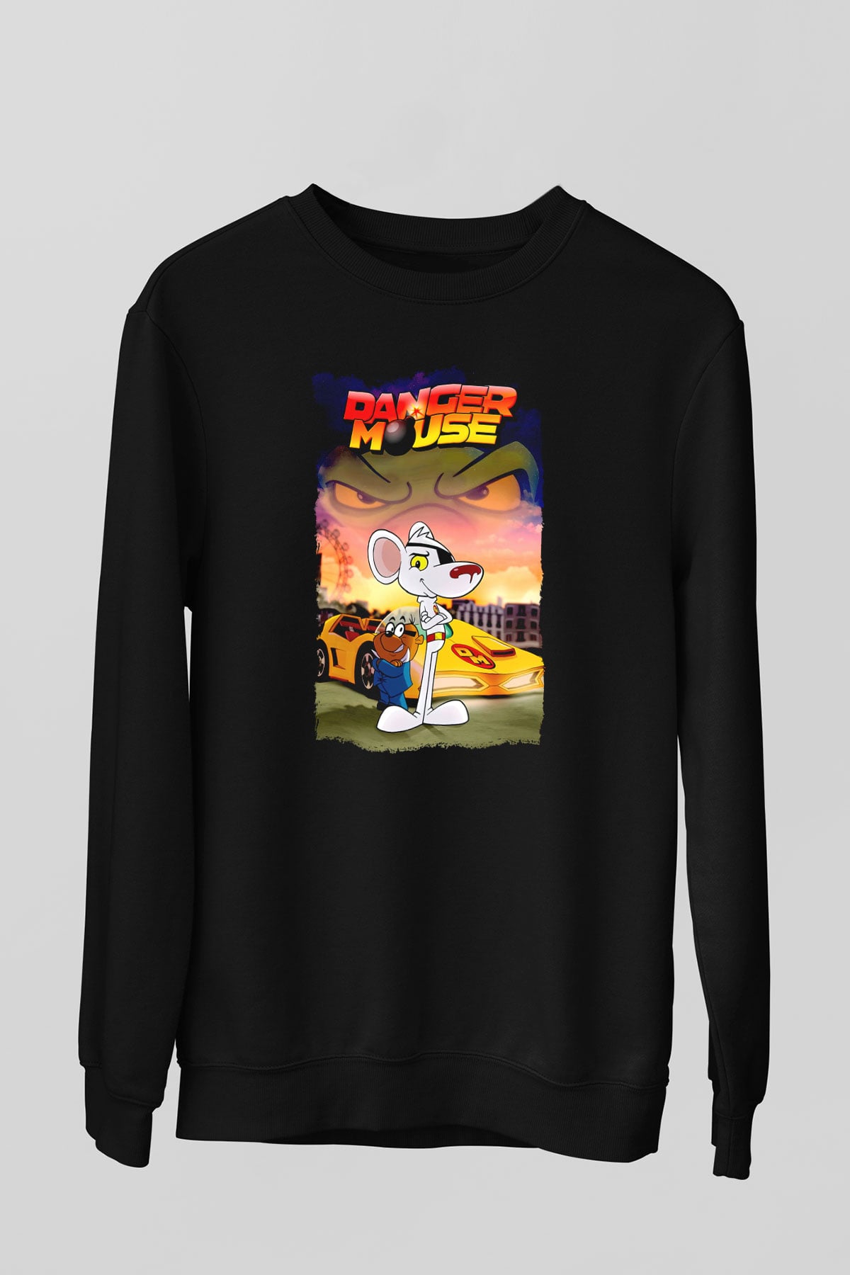Danger Mouse Siyah Unisex  Sweatshirt