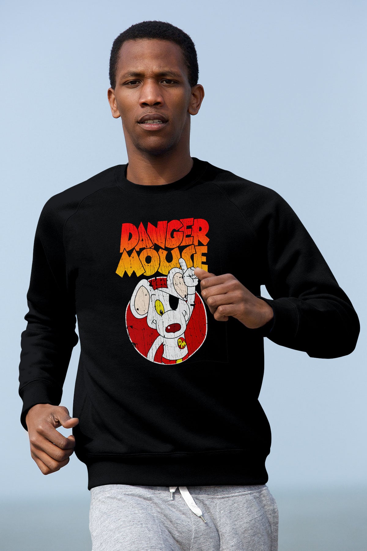 Danger Mouse Siyah Unisex  Sweatshirt
