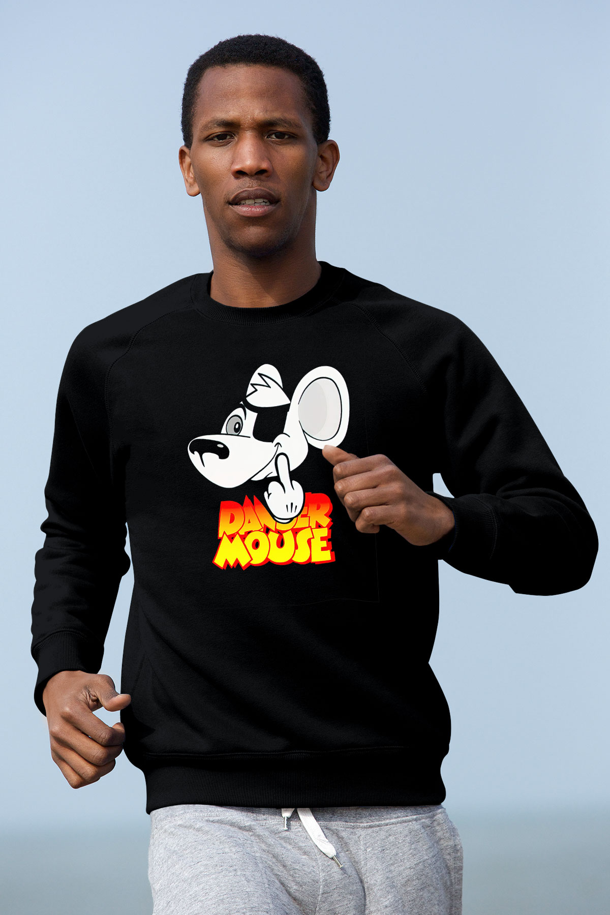 Danger Mouse Siyah Unisex  Sweatshirt