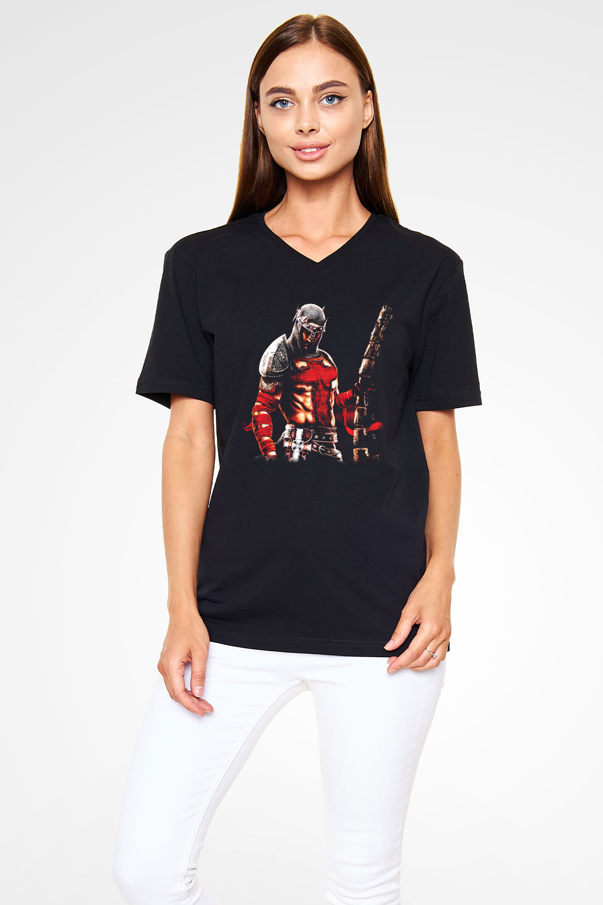 Dante's Inferno Siyah Unisex V Yaka Tişört T-Shirt