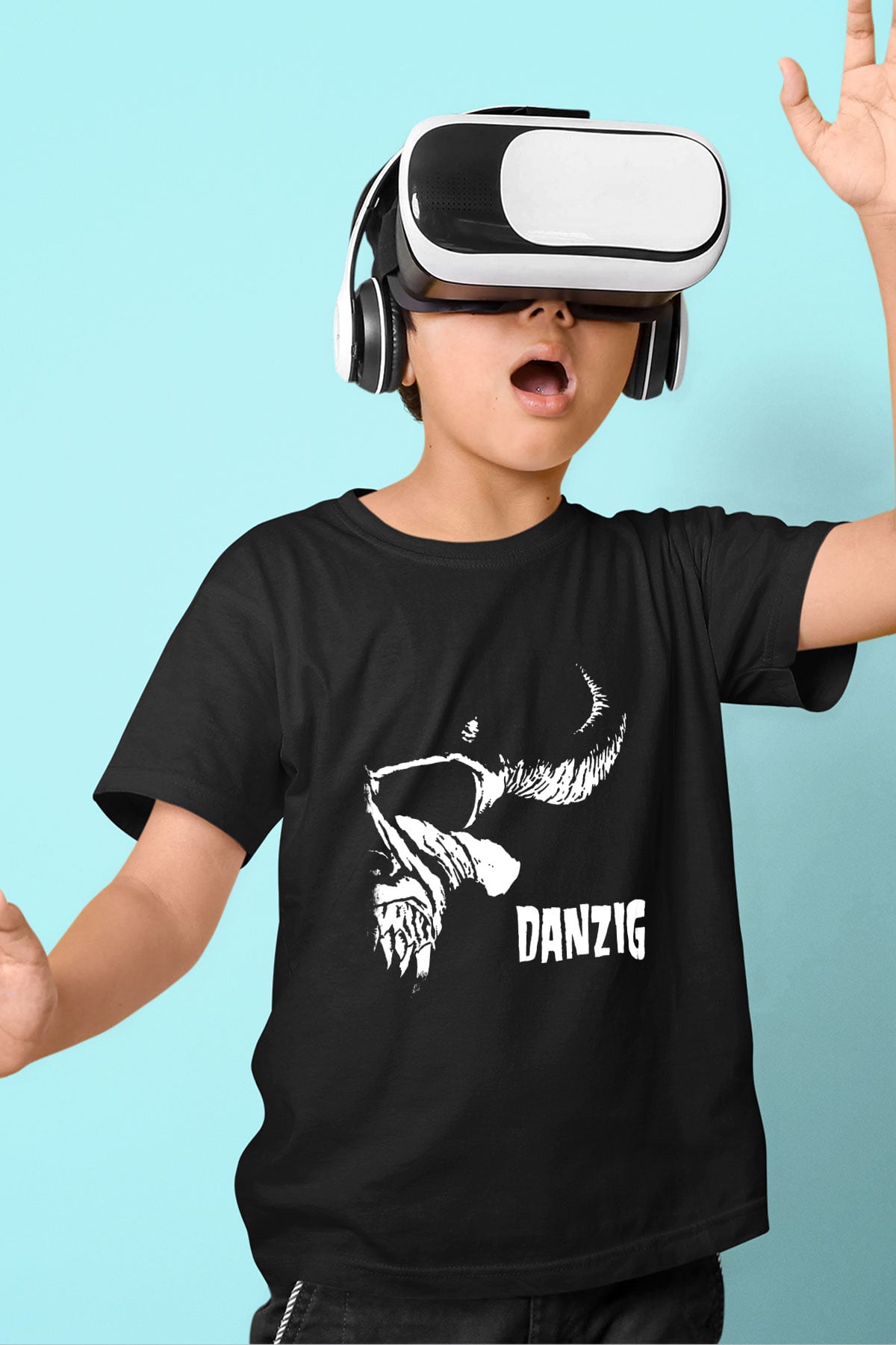 Danzig Baskılı Unisex Siyah Çocuk Tişört