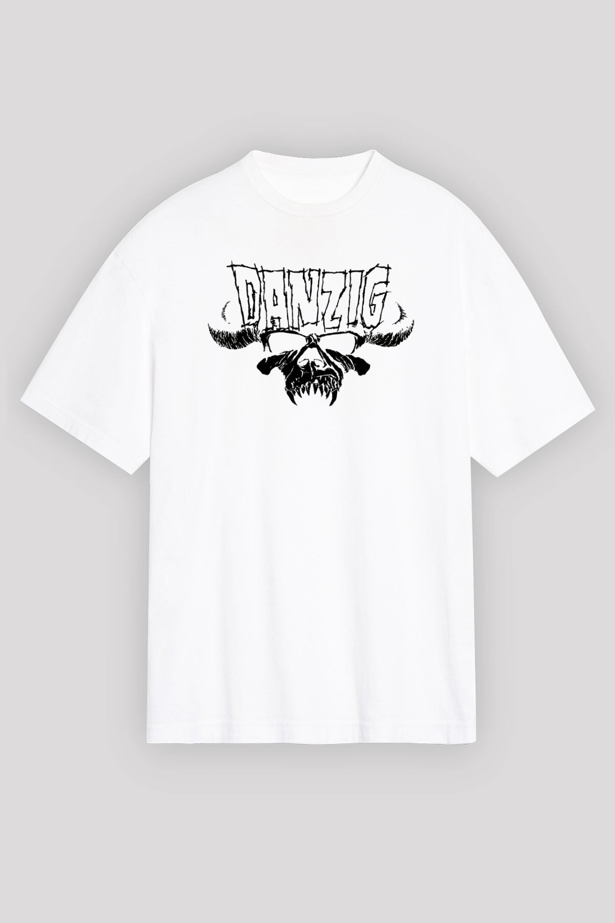 Danzig Beyaz Unisex Oversize Tişört T-Shirt