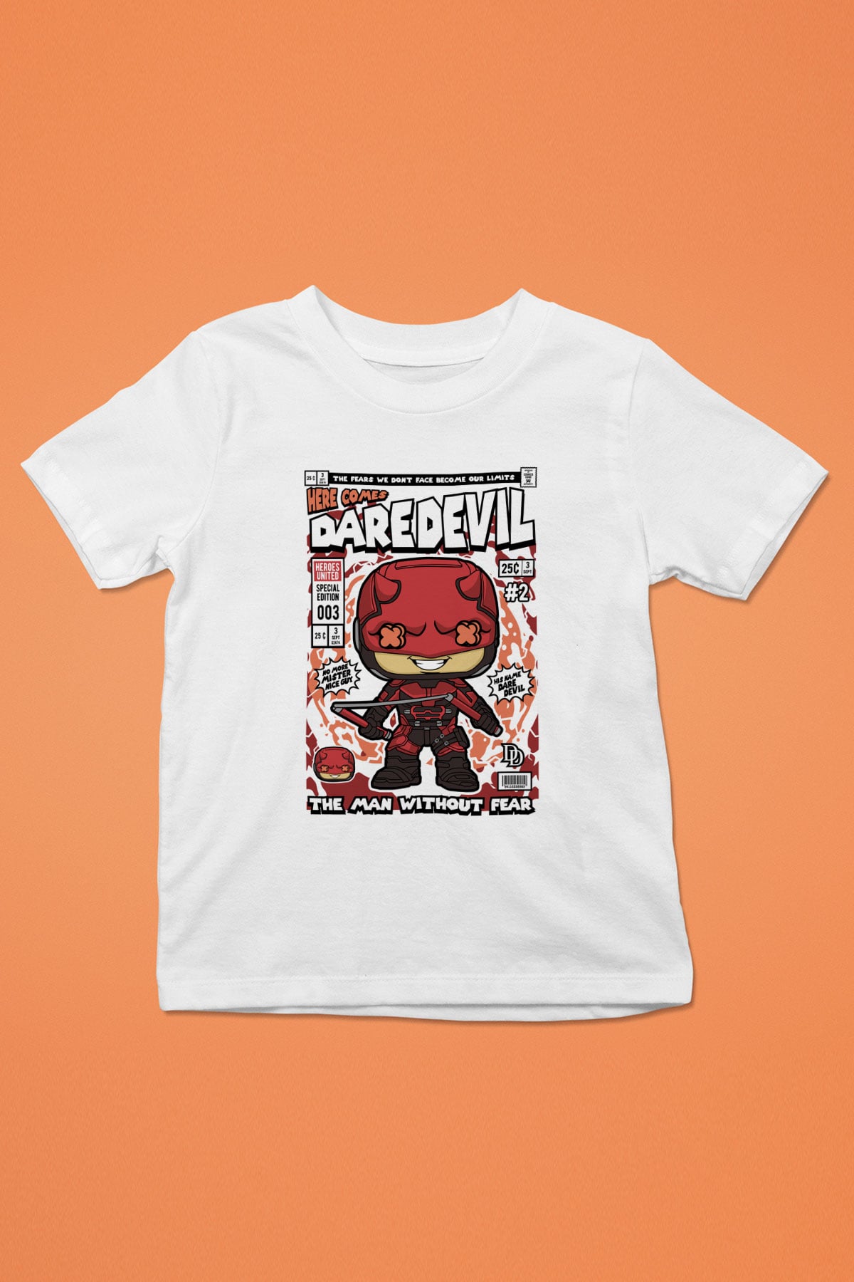 Dare Devil Baskılı Unisex Beyaz Çocuk Tişört