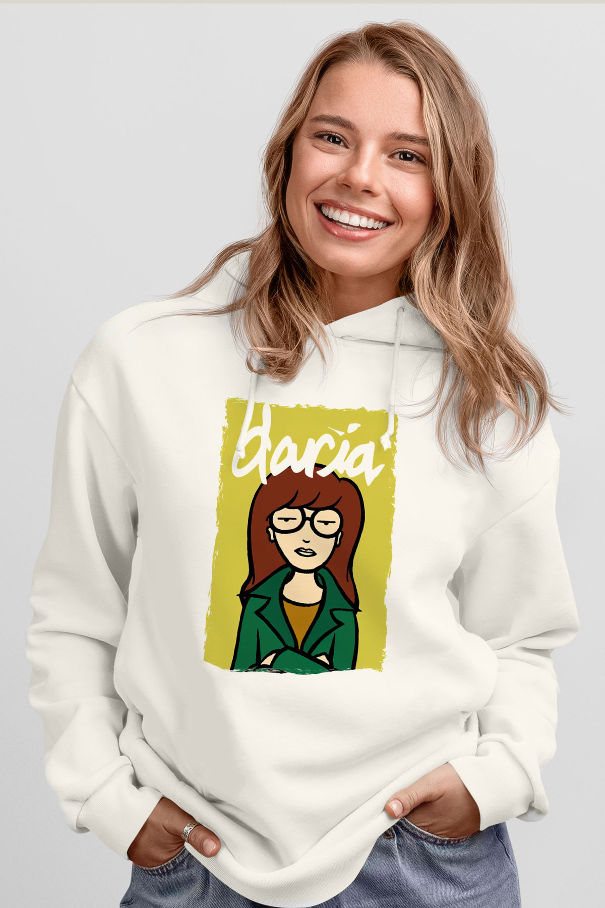 Daria Beyaz Unisex Hoodie