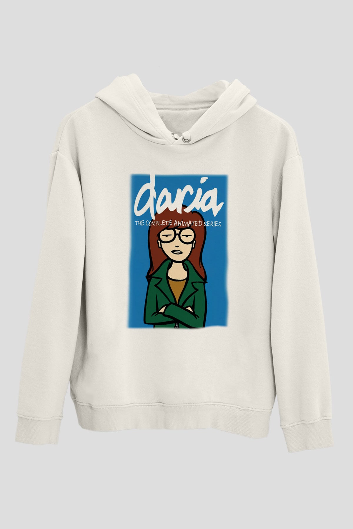 Daria Beyaz Unisex Kapşonlu Sweatshirt
