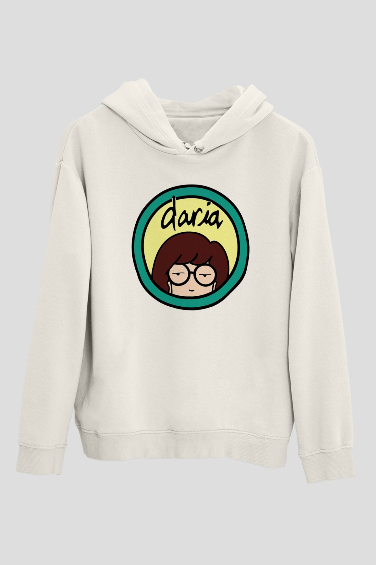 Daria Beyaz Unisex Kapşonlu Sweatshirt