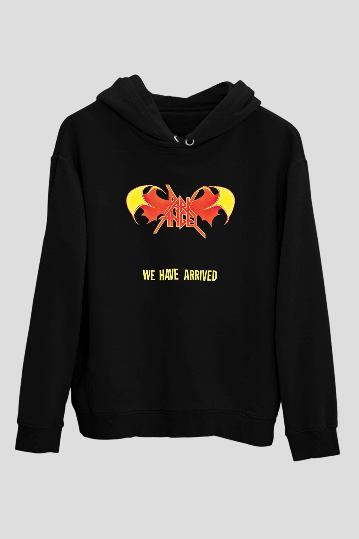 Dark Angel Baskılı Unisex Siyah Hoodie