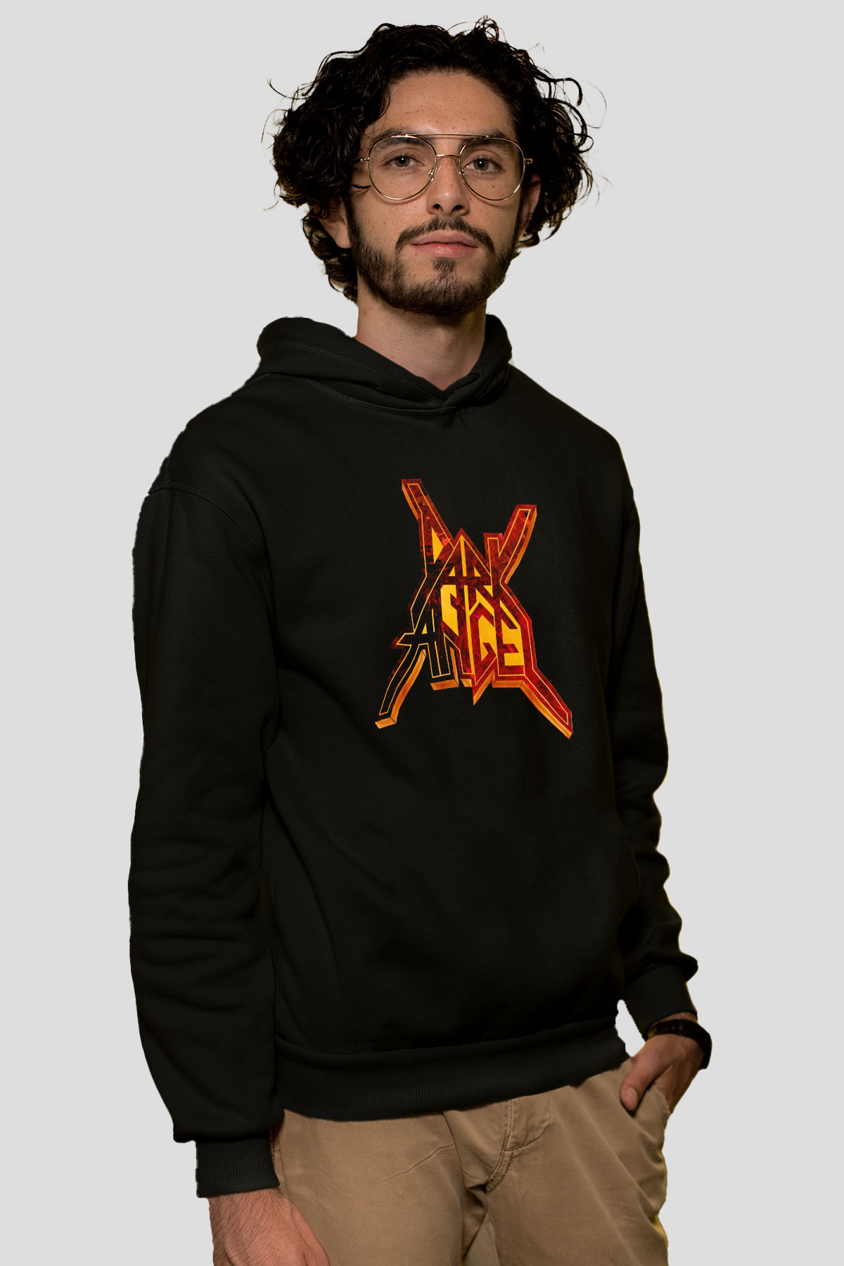 Dark Angel Siyah Unisex Kapüşonlu Sweatshirt
