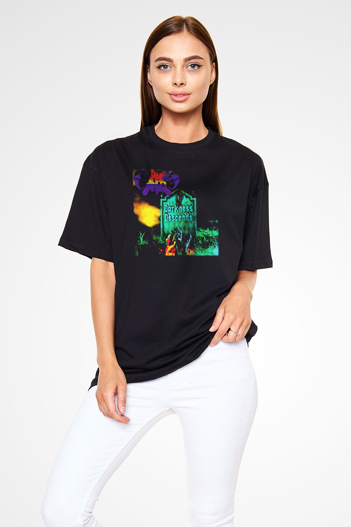 Dark Angel Siyah Unisex Oversize Tişört T-Shirt