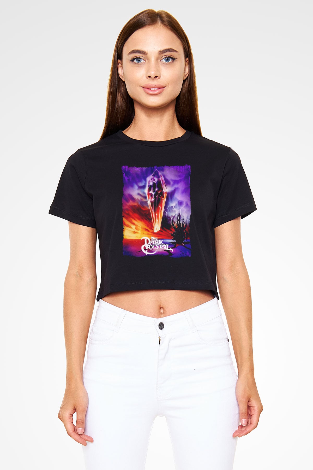 Dark Crystal Siyah   Crop Top Tişört