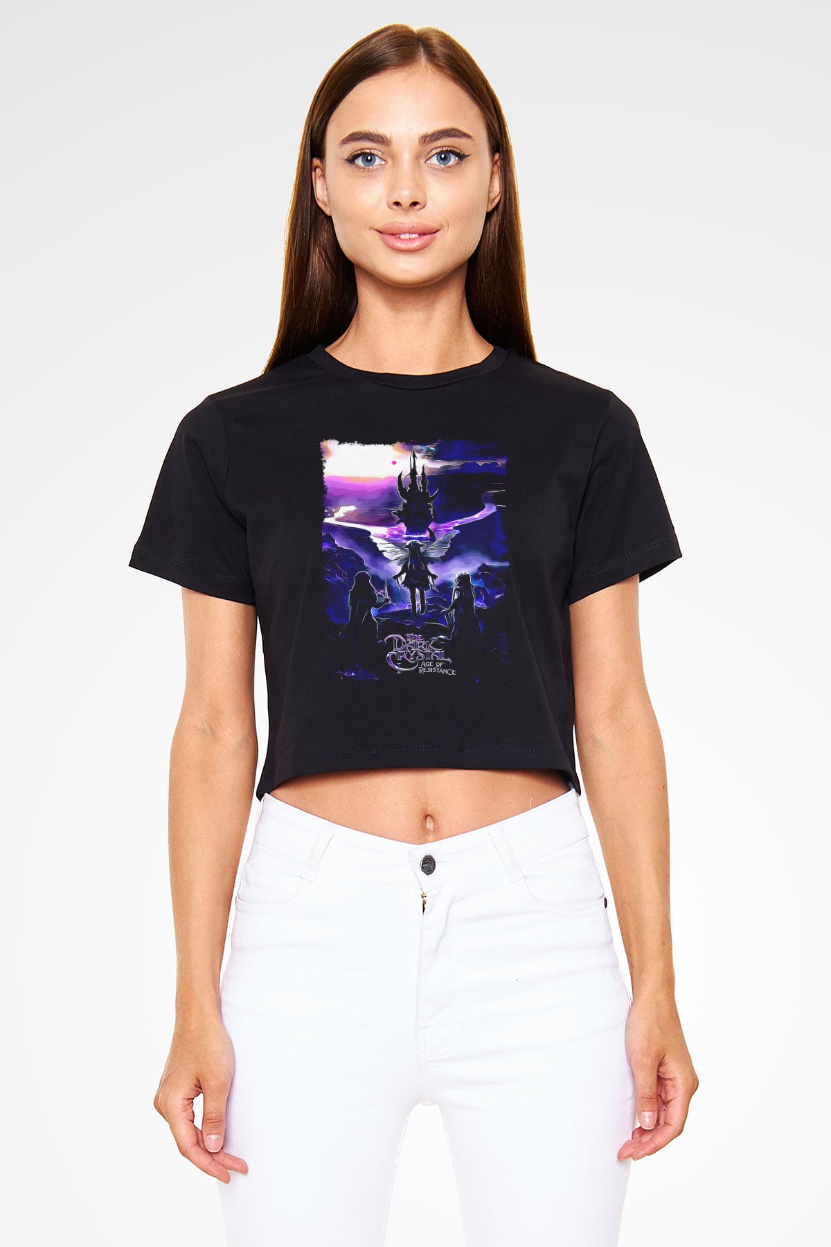 Dark Crystal Siyah   Crop Top Tişört