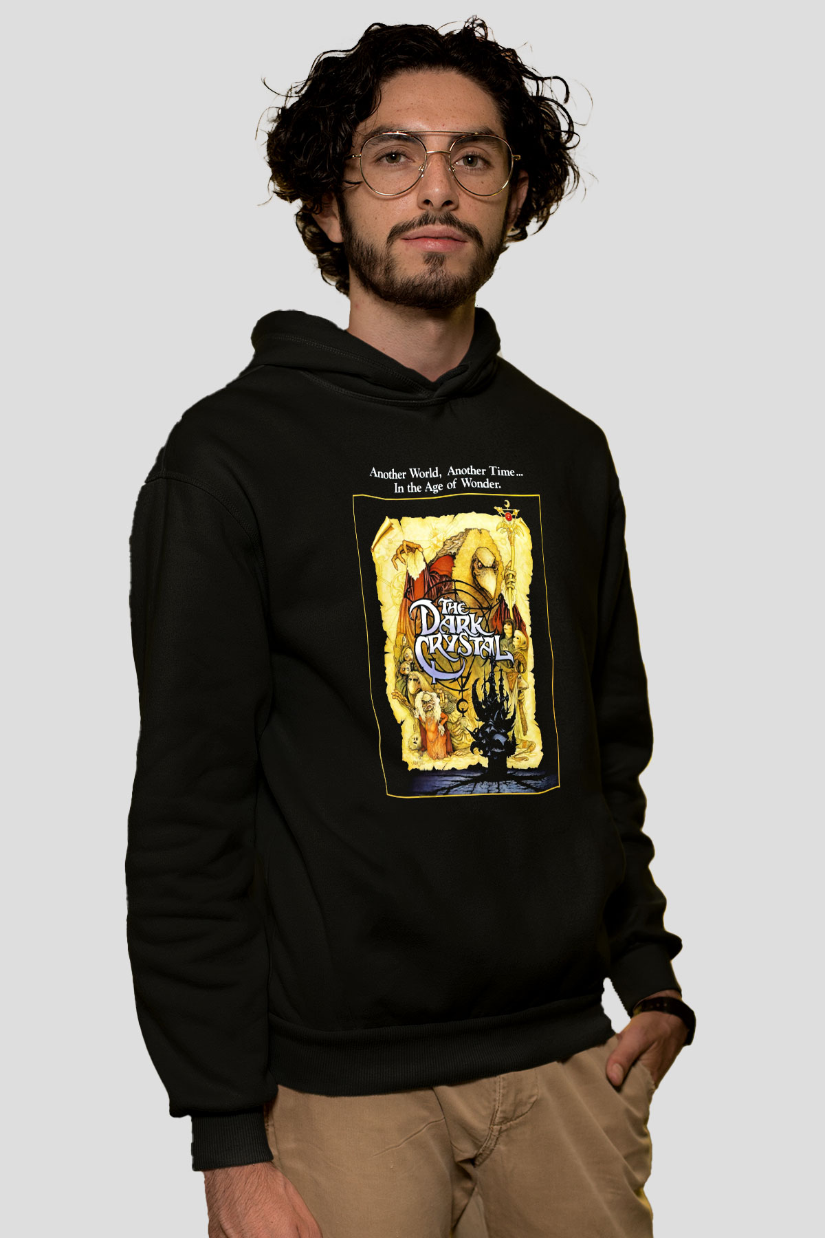 Dark Crystal Siyah Unisex Kapüşonlu Sweatshirt
