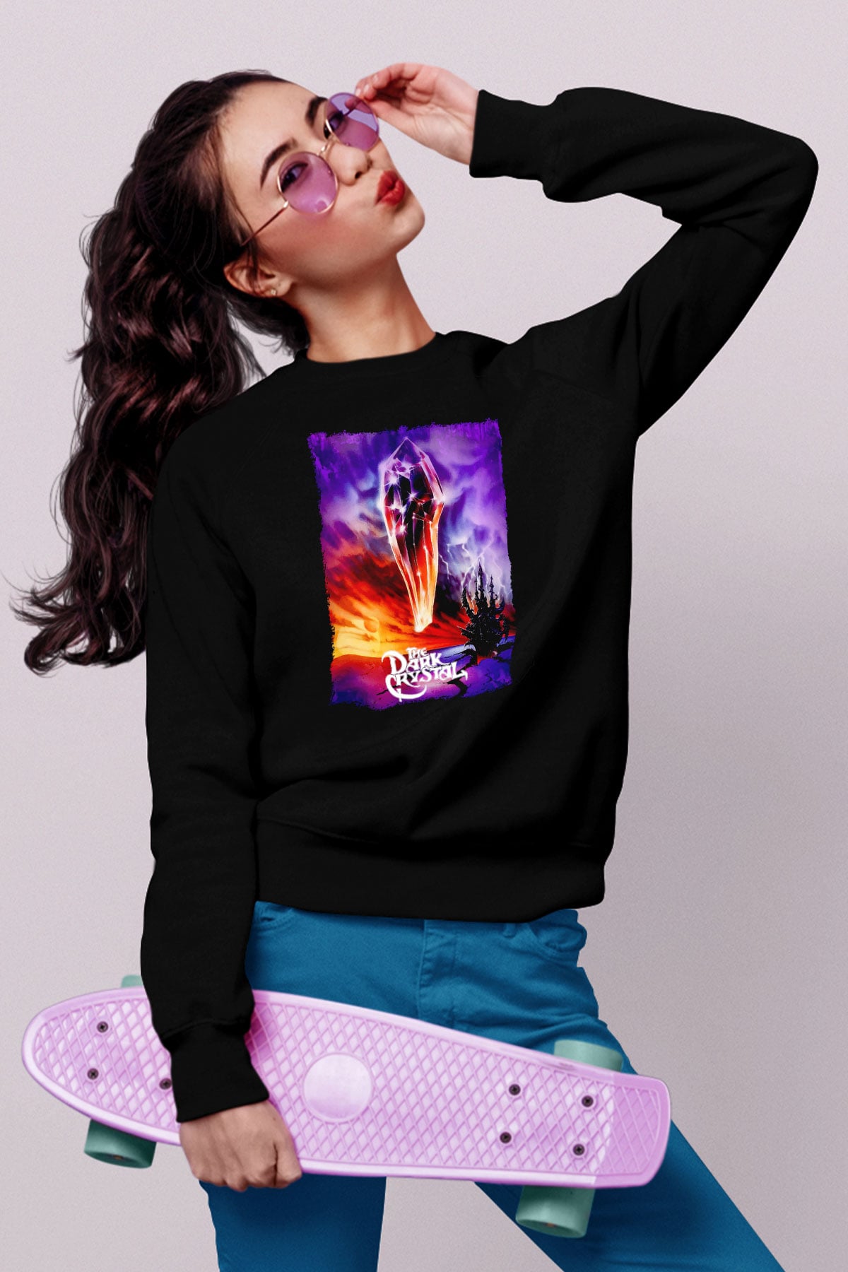 Dark Crystal Siyah Unisex  Sweatshirt