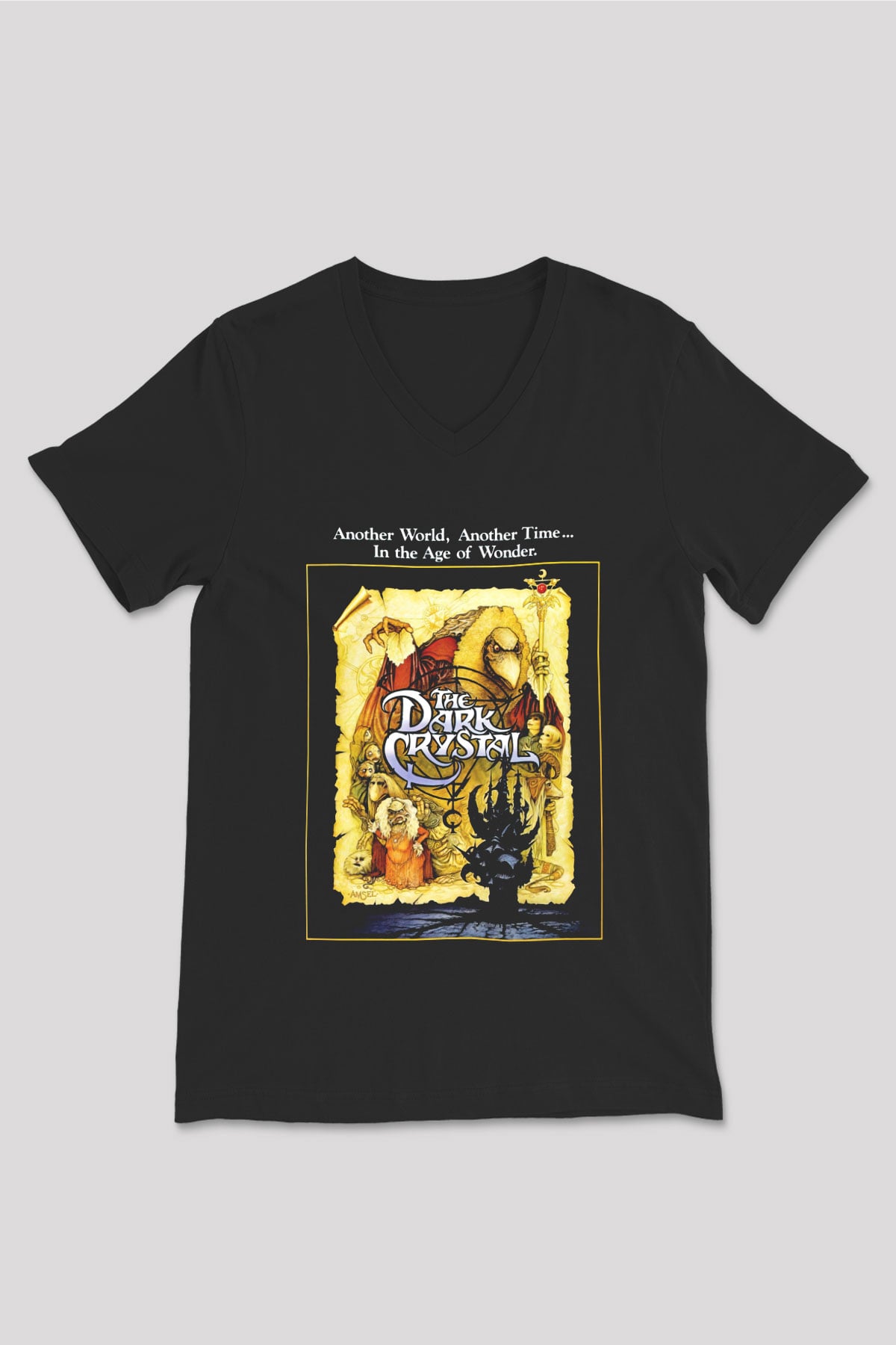 Dark Crystal Siyah Unisex V Yaka Tişört