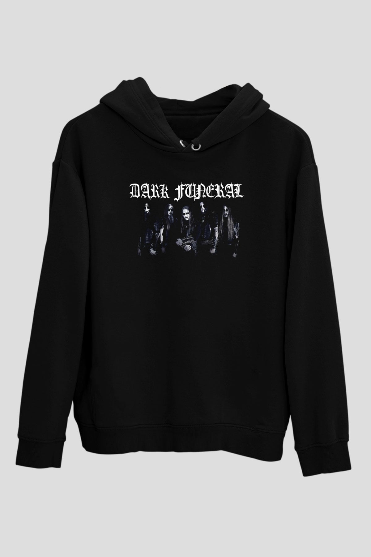 Dark Funeral Baskılı Unisex Siyah Kapüşonlu Sweatshirt