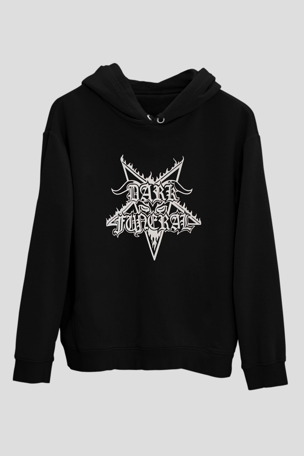 Dark Funeral Baskılı Unisex Siyah Kapüşonlu Sweatshirt