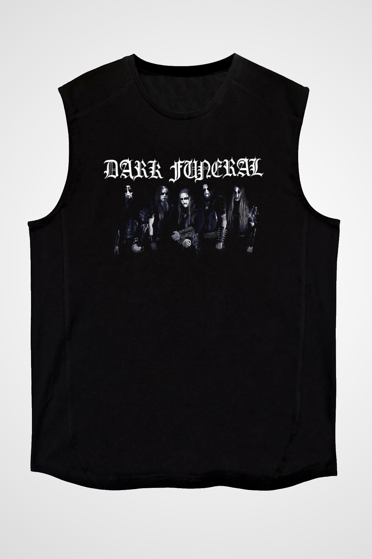Dark Funeral Baskılı Unisex Siyah Kolsuz Tişört - Tshirt