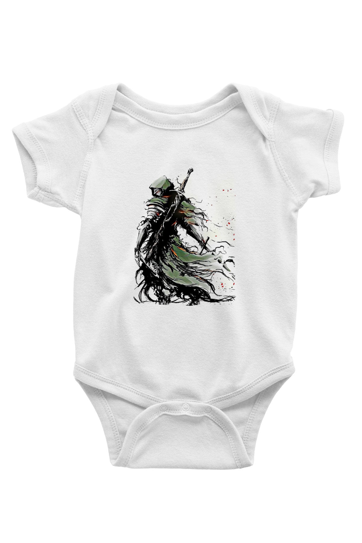 Dark Souls Baskılı Beyaz Unisex Bebek Body - Zıbın