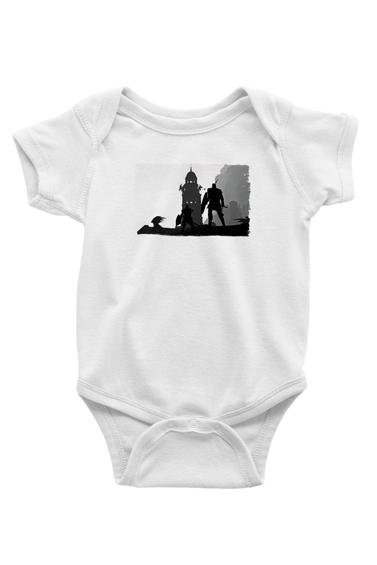 Dark Souls Baskılı Beyaz Unisex Bebek Body - Zıbın