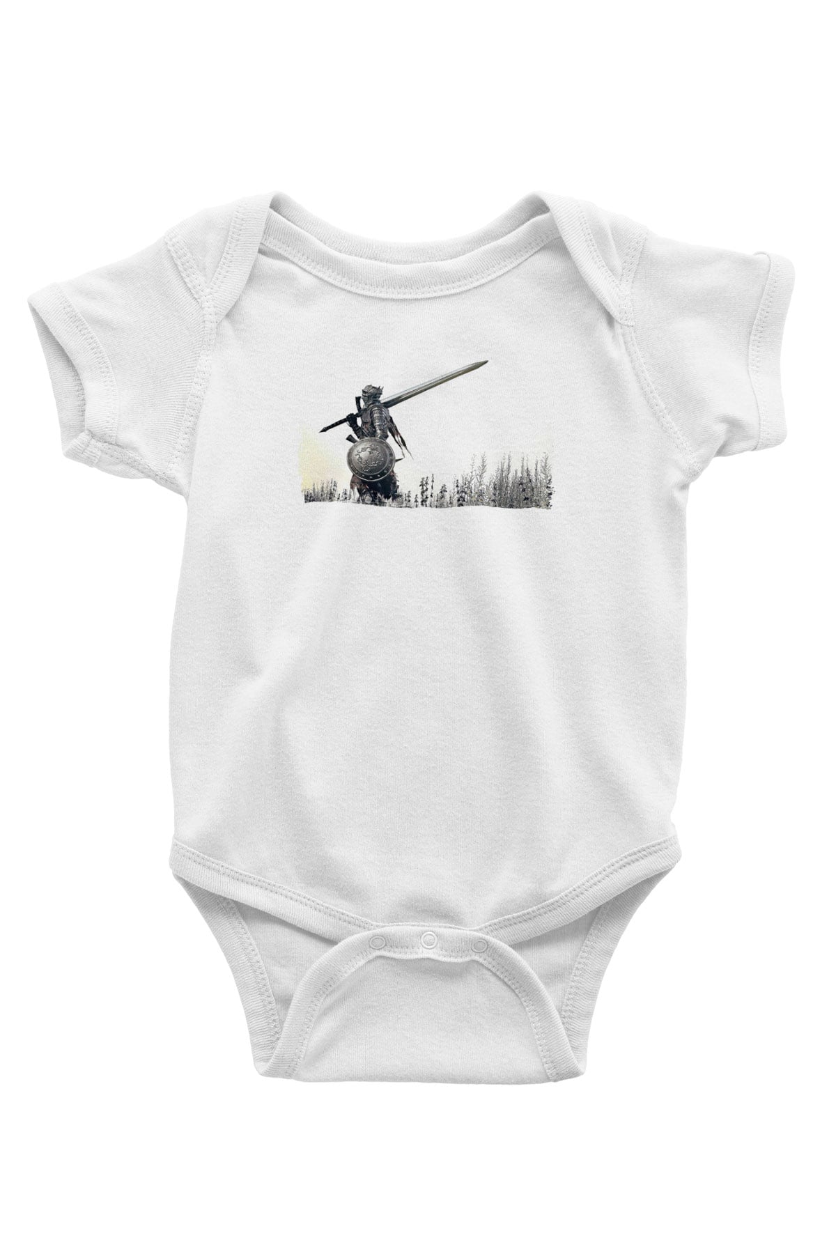 Dark Souls Baskılı Beyaz Unisex Bebek Body - Zıbın