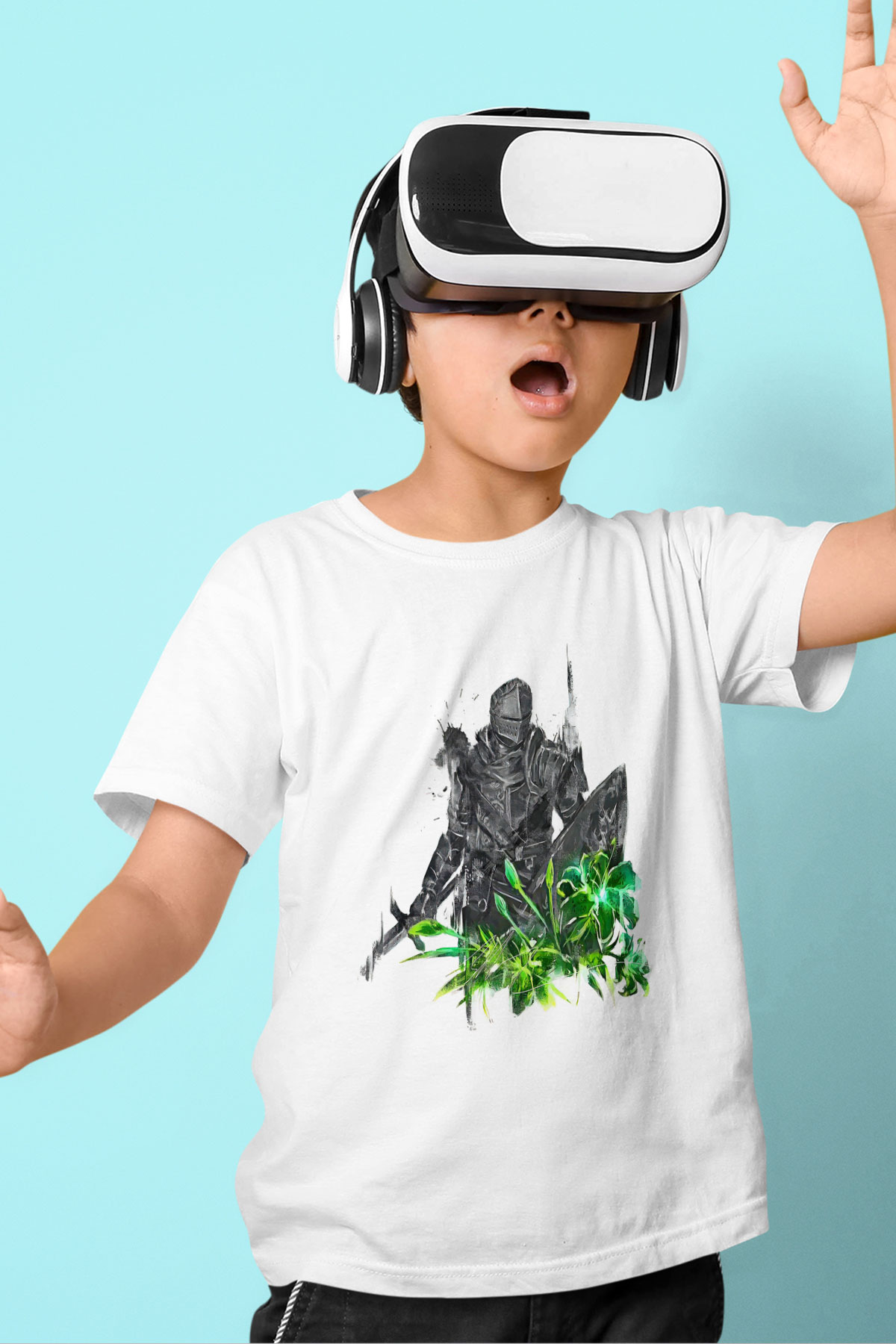 Dark Souls Baskılı Beyaz Unisex Beyaz Çocuk Tişört - Tshirt