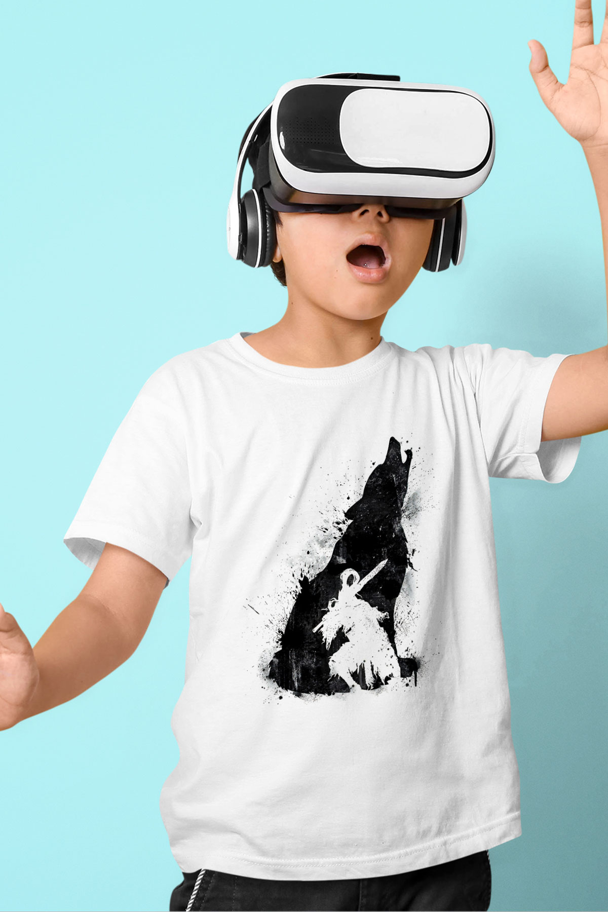 Dark Souls Baskılı Beyaz Unisex Beyaz Çocuk Tişört - Tshirt