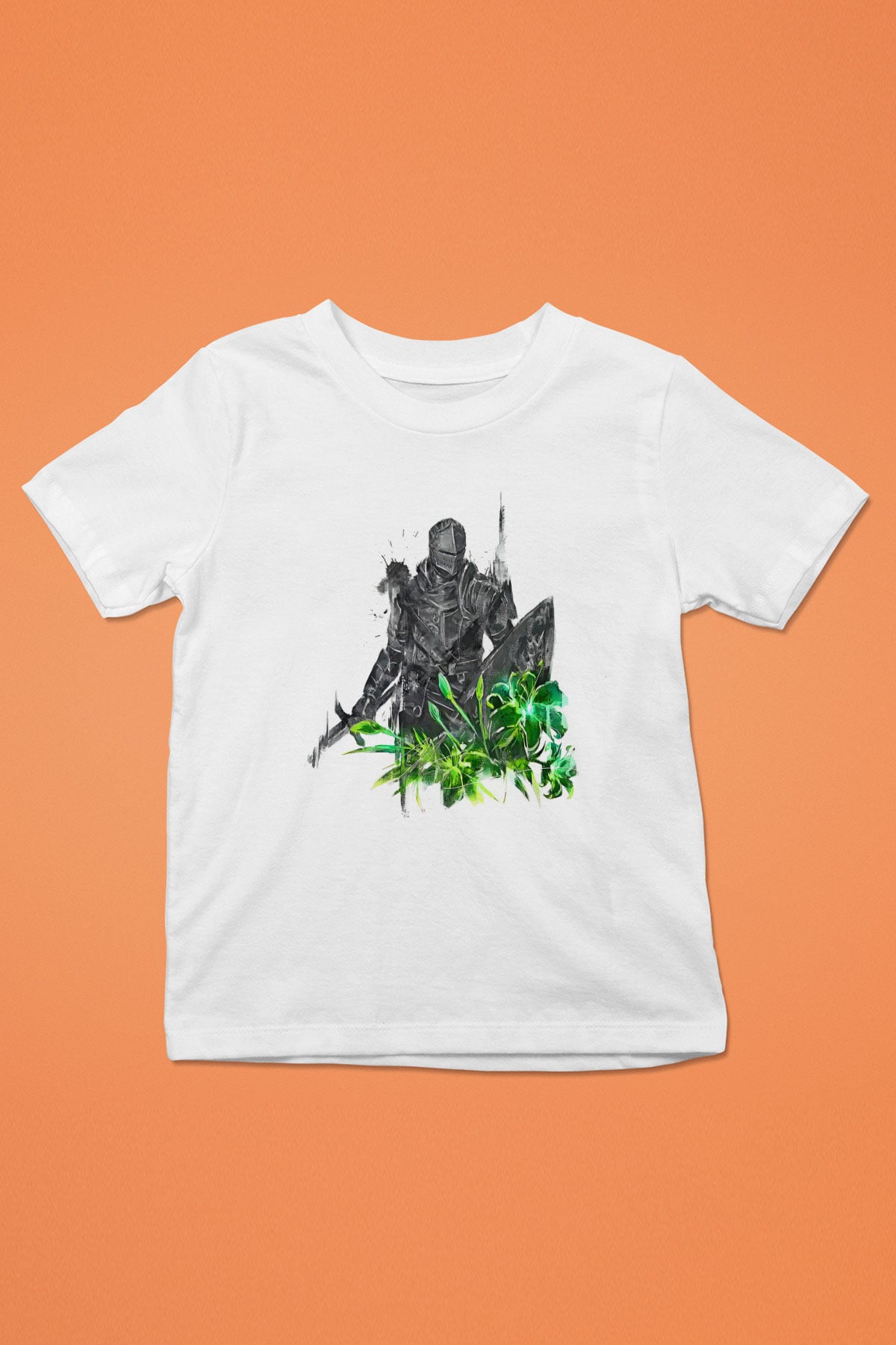 Dark Souls Baskılı Beyaz Unisex Beyaz Çocuk Tişört - Tshirt