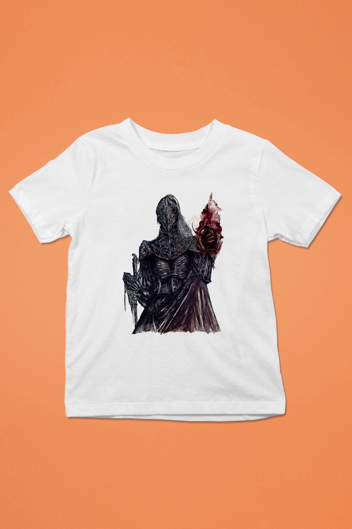 Dark Souls Baskılı Beyaz Unisex Beyaz Çocuk Tişört - Tshirt