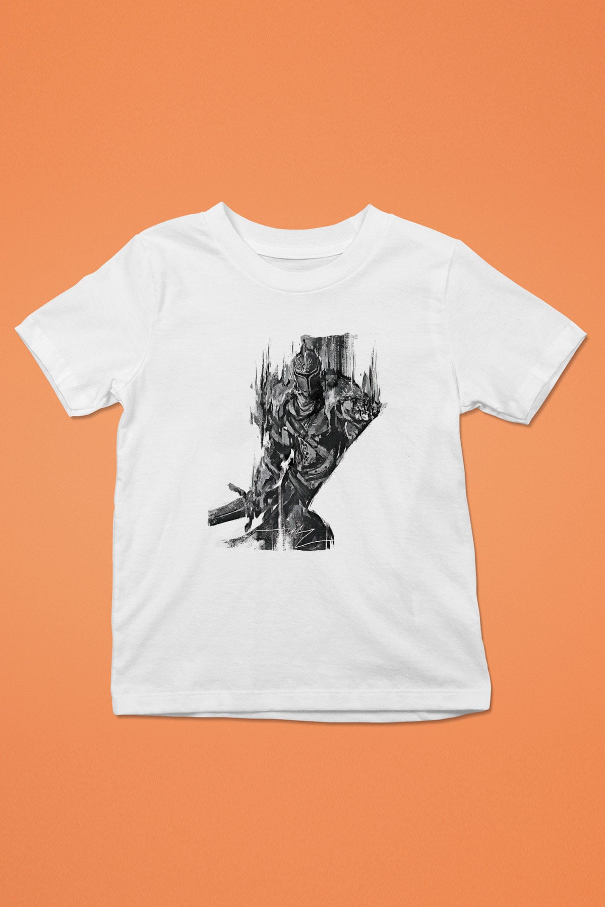 Dark Souls Baskılı Beyaz Unisex Beyaz Çocuk Tişört - Tshirt