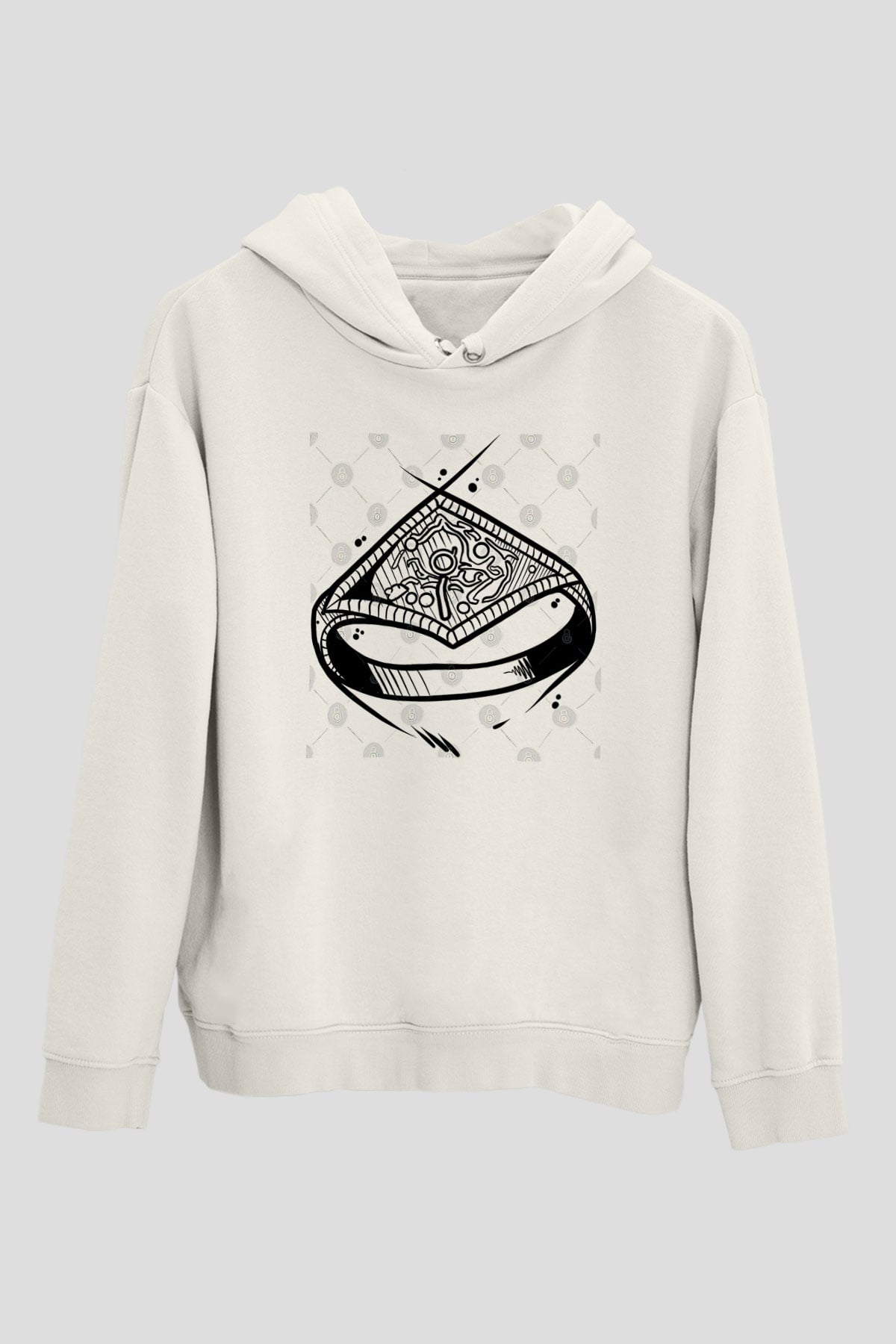 Dark Souls Baskılı Beyaz Unisex Kapüşonlu Sweatshirt