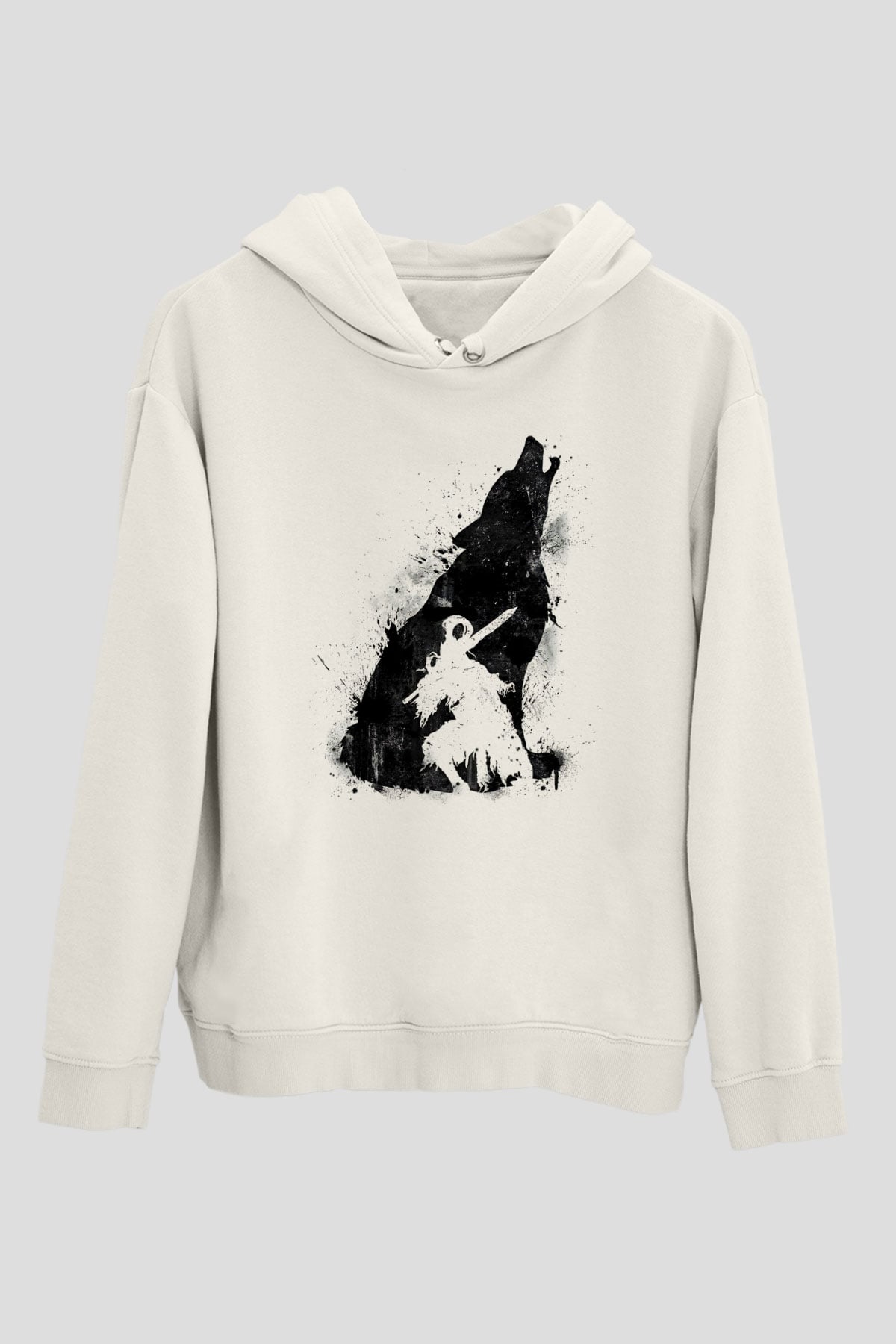 Dark Souls Baskılı Beyaz Unisex Kapüşonlu Sweatshirt