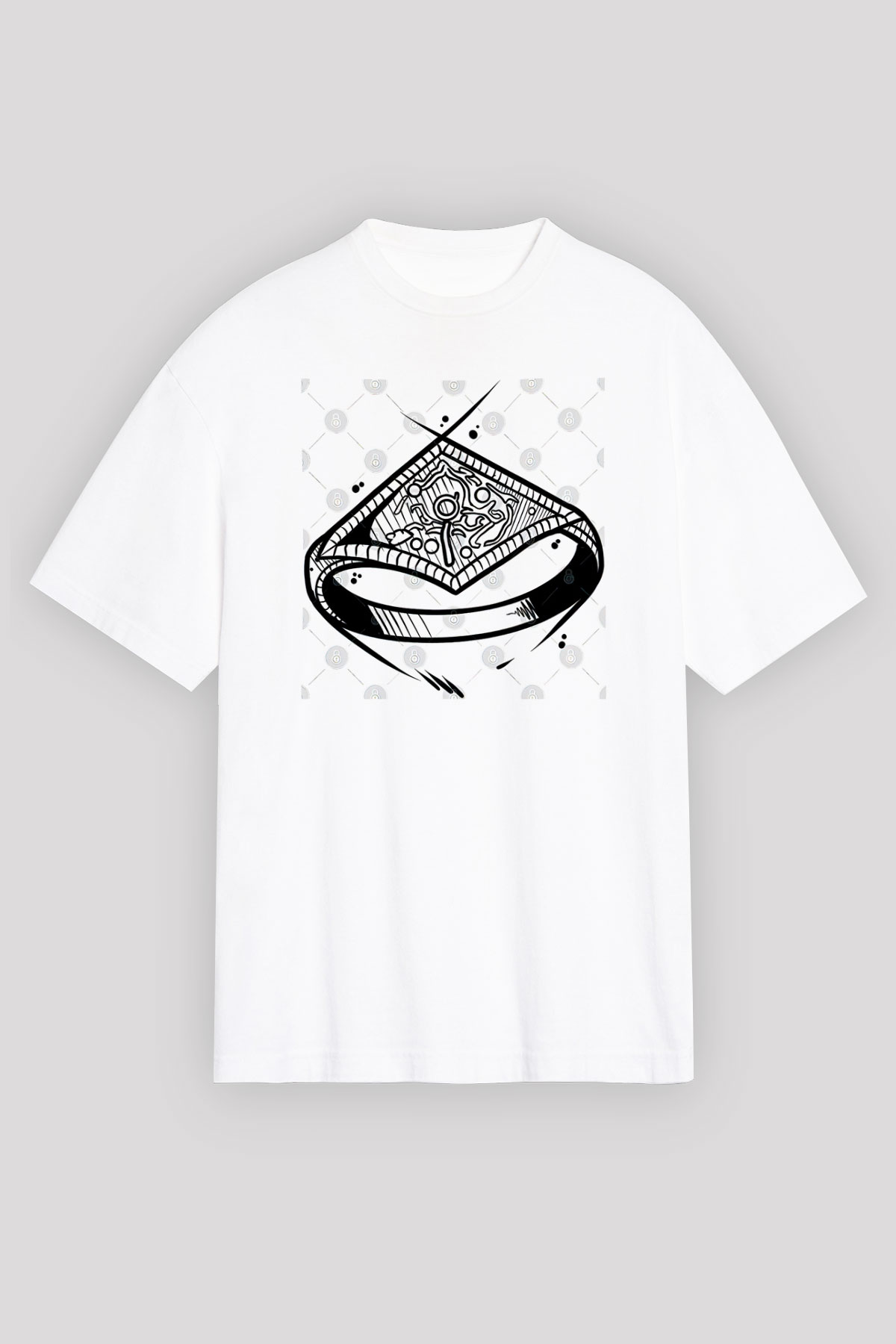 Dark Souls Baskılı Beyaz Unisex Oversize Tişört - Tshirt