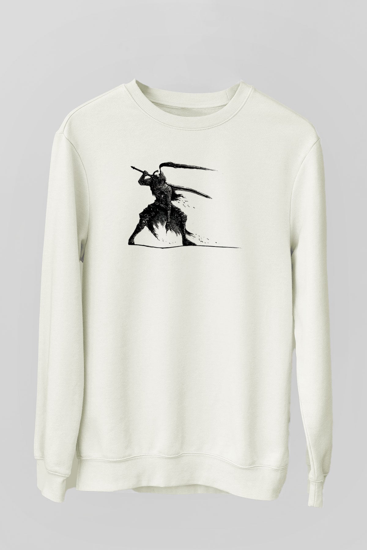 Dark Souls Baskılı Beyaz Unisex Sweatshirt